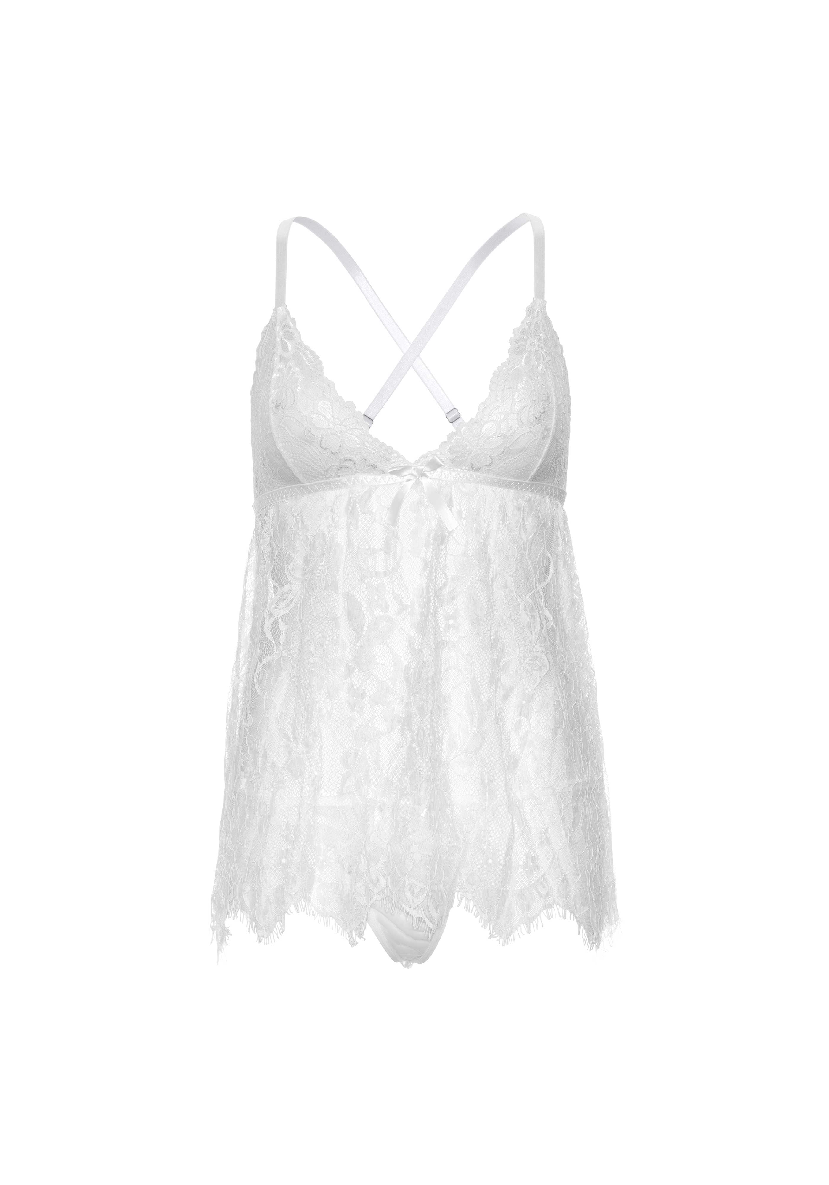 Floral lace babydoll & string