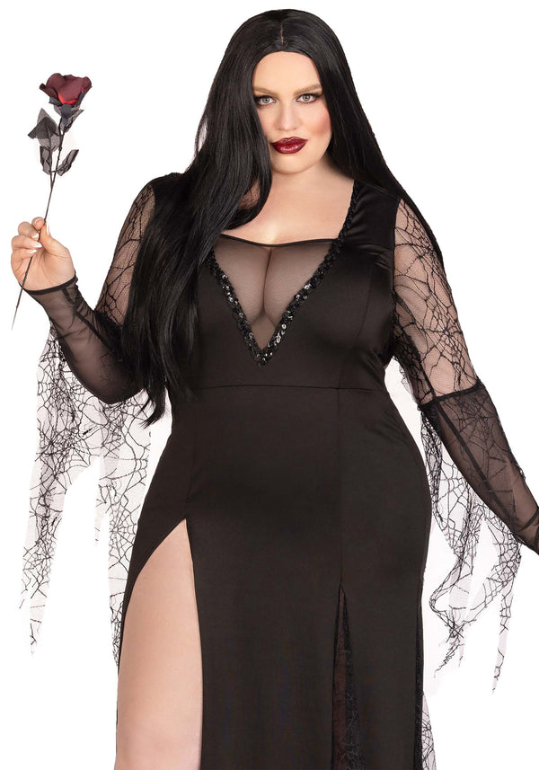 Sexy Spookachtige Morticia Plus Size