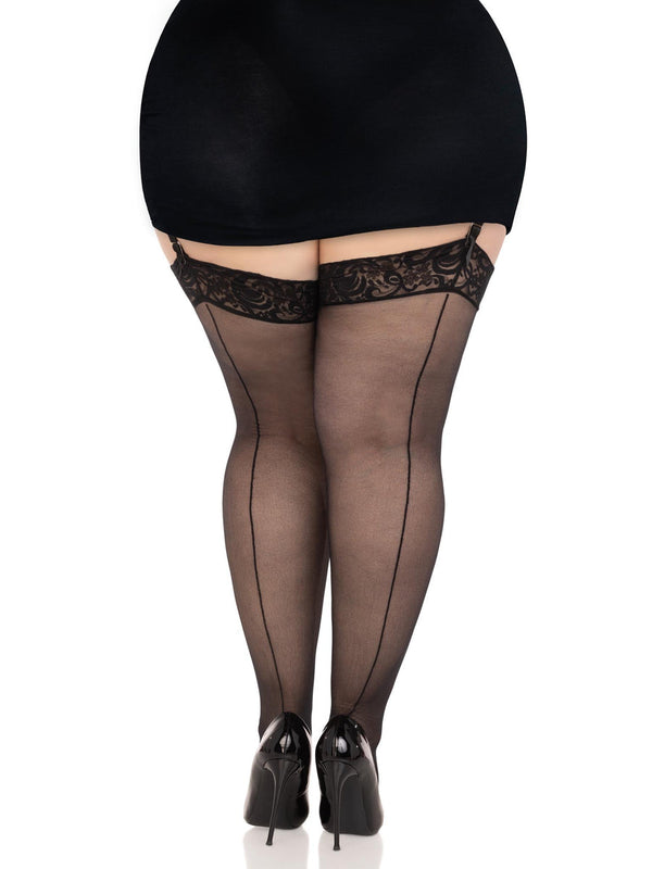 Transparante Kousen Met Achternaad - Plussize