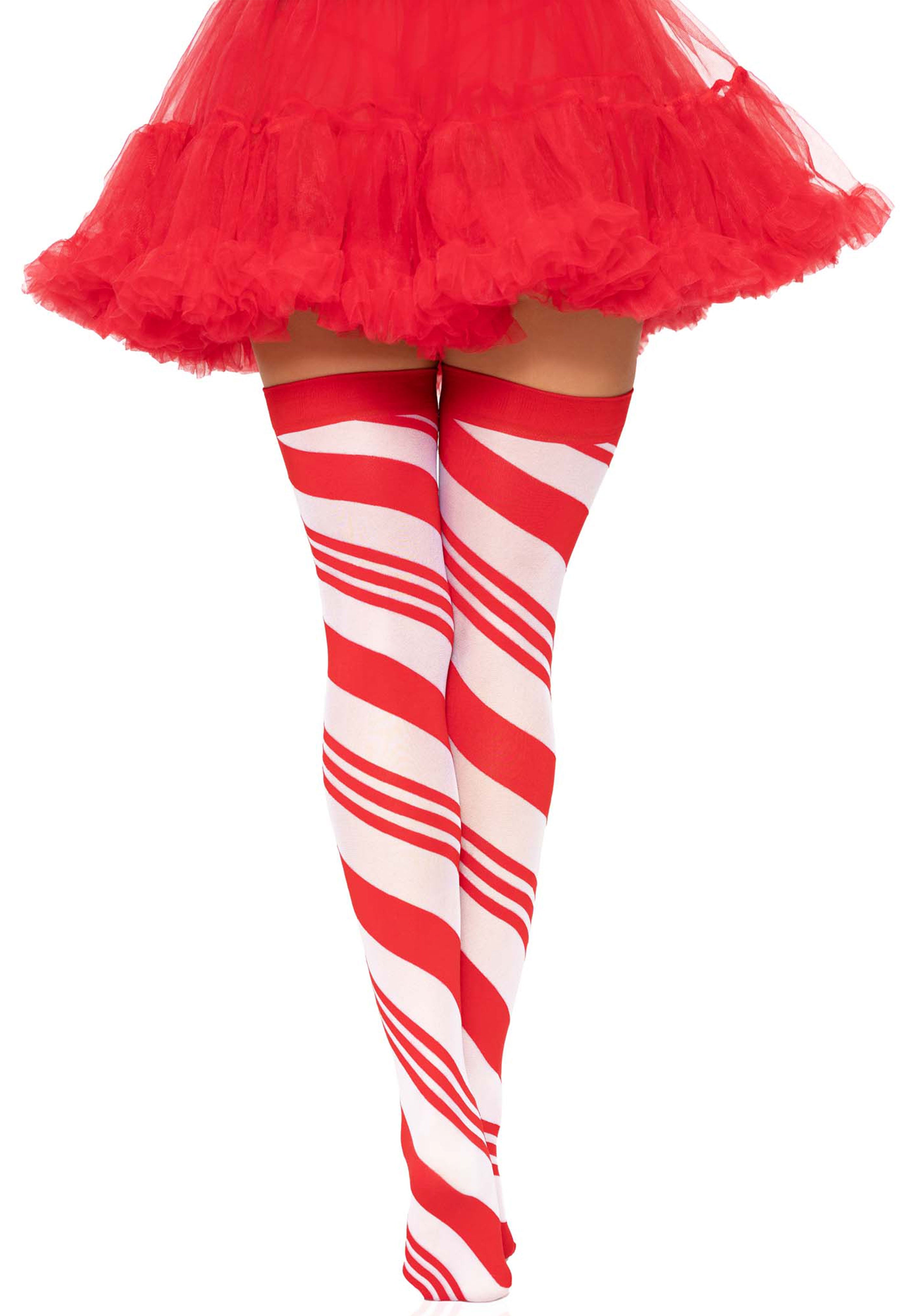 Peppermint Streep Thigh Highs