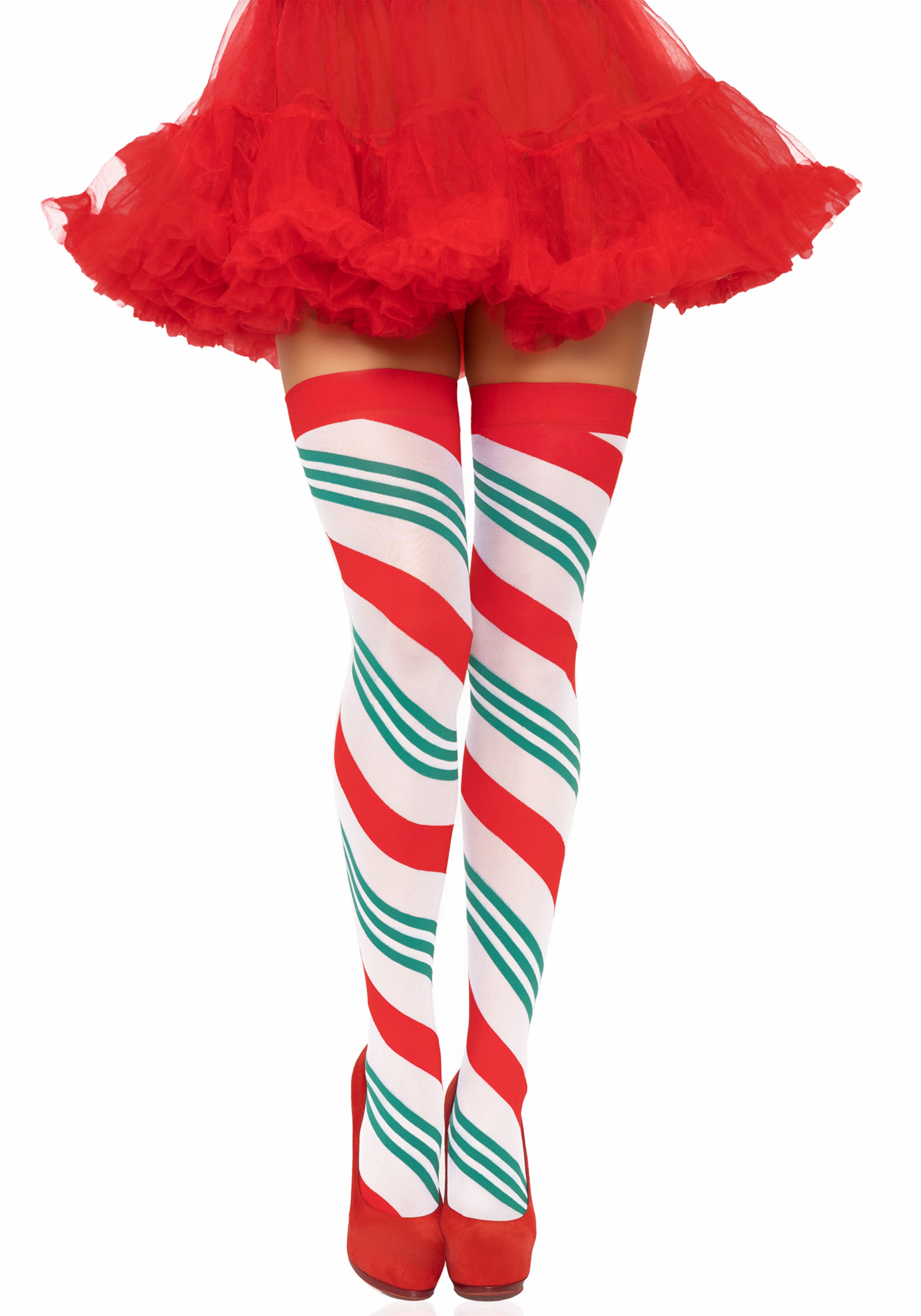 Jolly Holiday Strip Thigh Highs