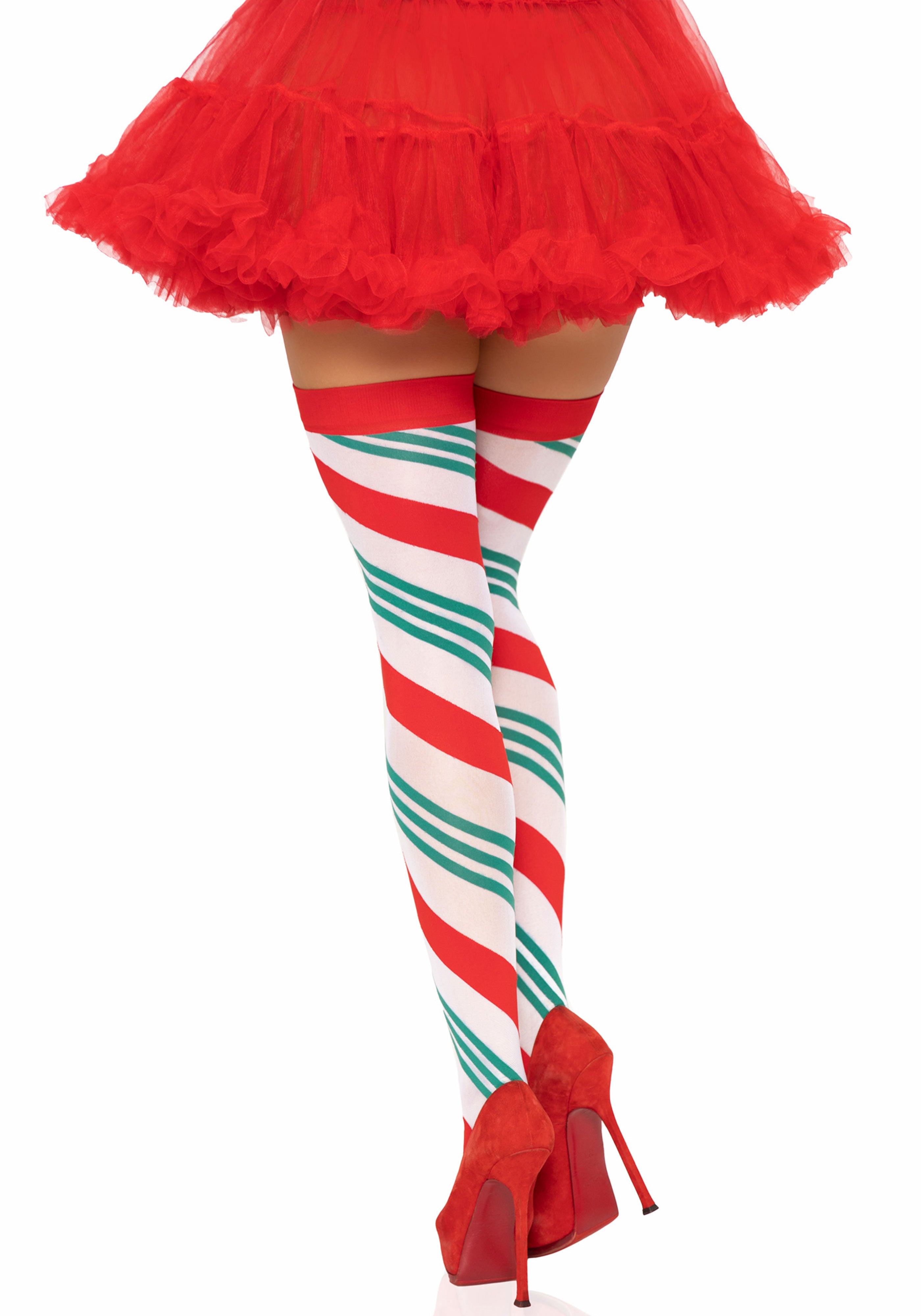 Jolly Holiday Strip Thigh Highs