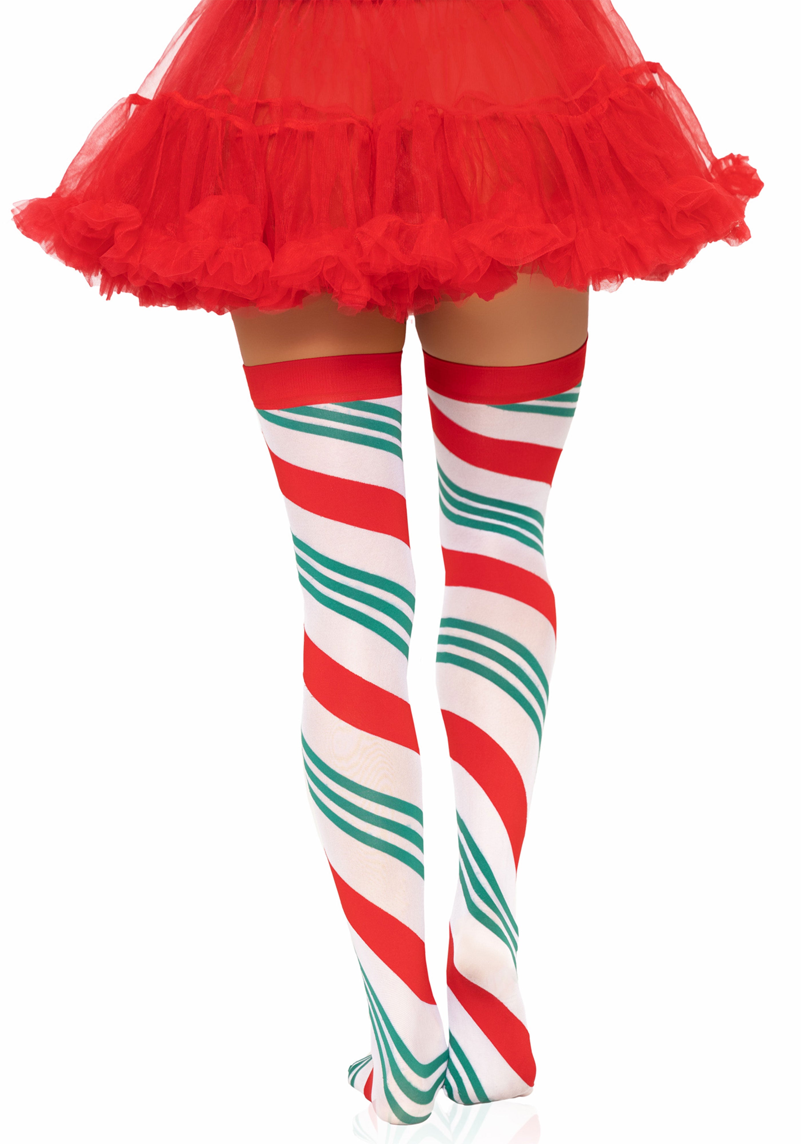 Jolly Holiday Striped Thigh Highs