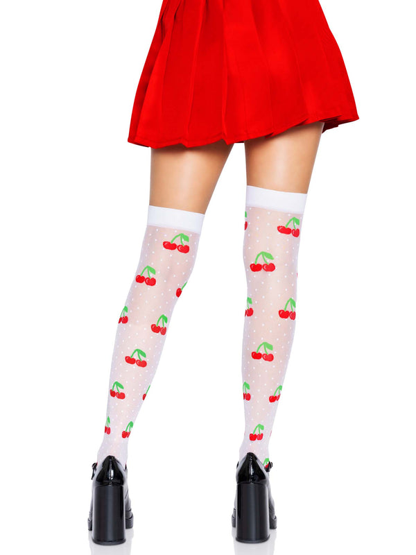 Polka dot cherry thigh highs