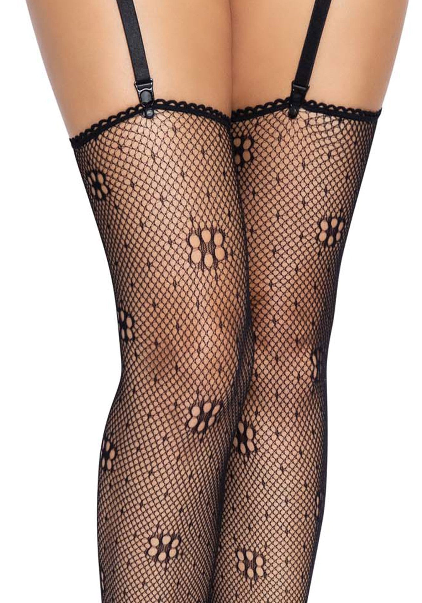 Daisy dot fishnet stockings