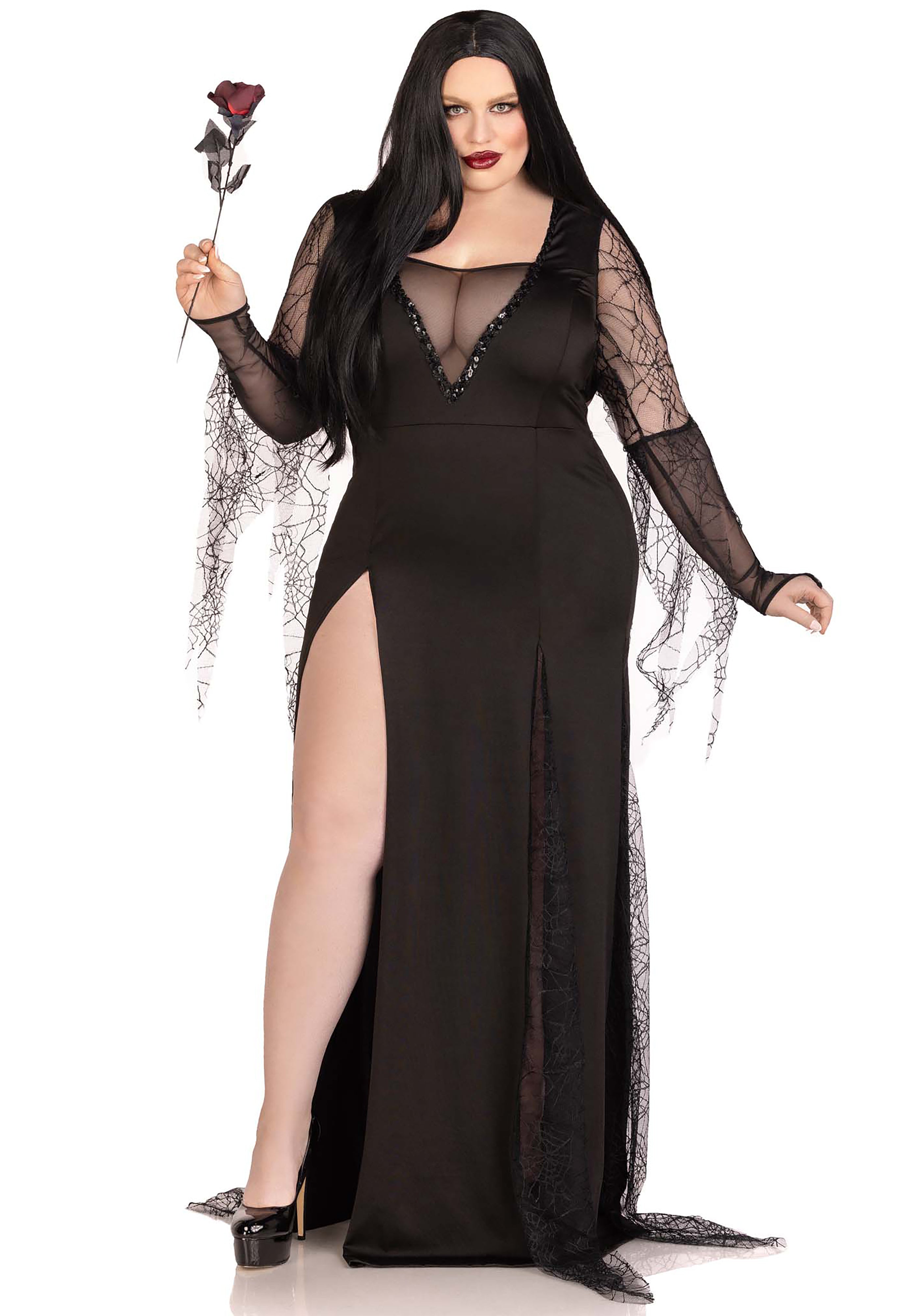 Sexy Spookachtige Morticia Plus Size