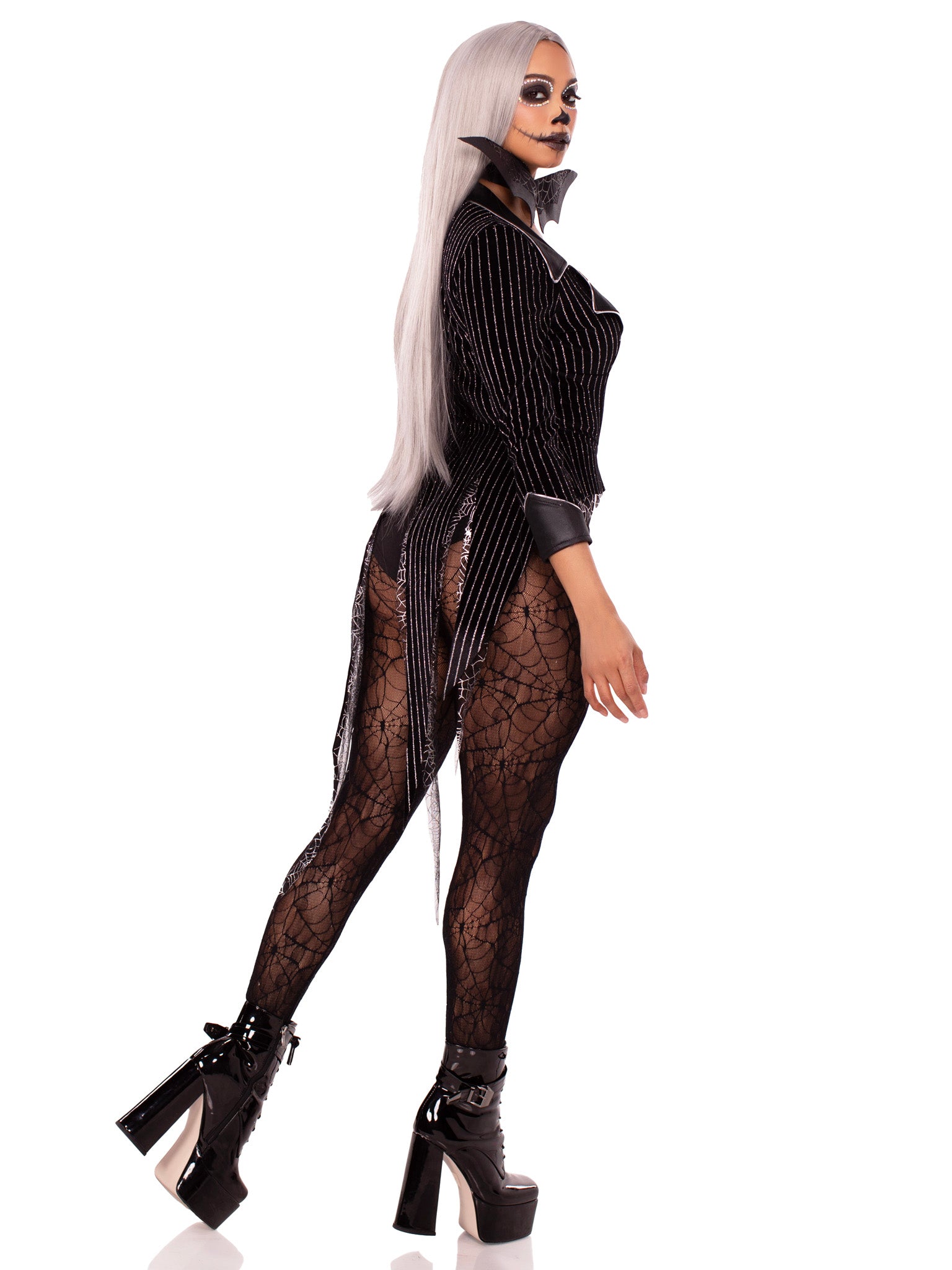 Halloween Baddie Striped Velvet Bodysuit