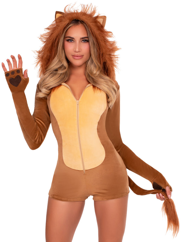 Comfy Lion Ultra-Soft Velvet Romper