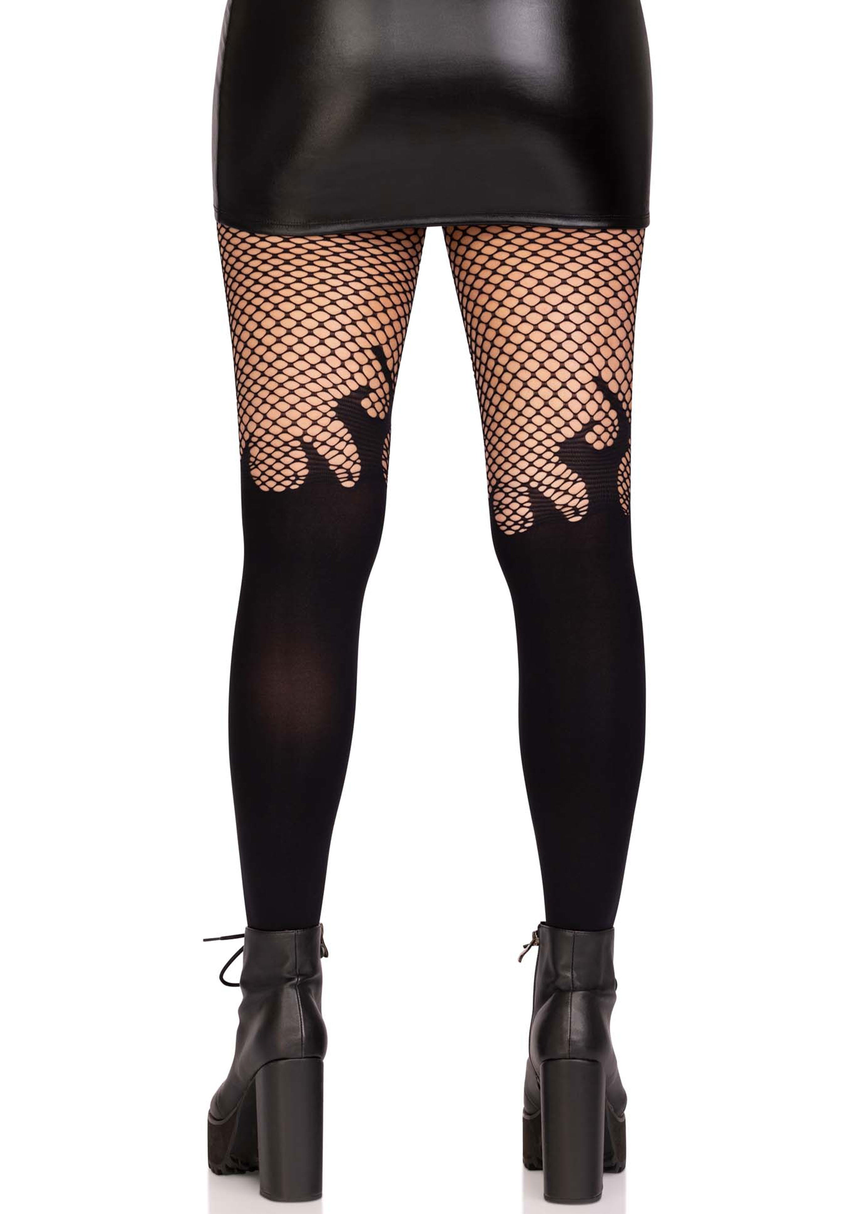 Flame Tights With Fishnet Top