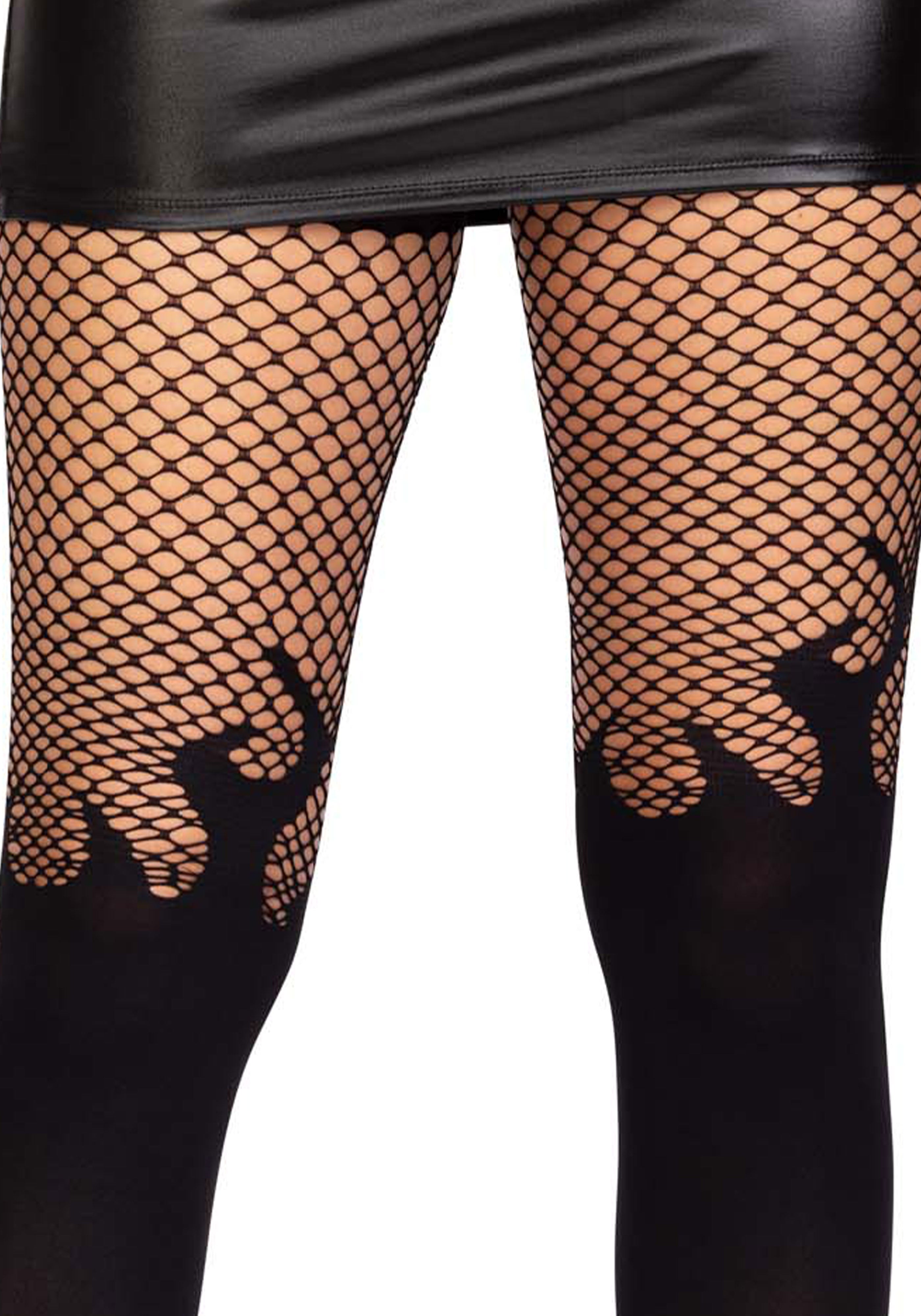 Flame Tights With Fishnet Top