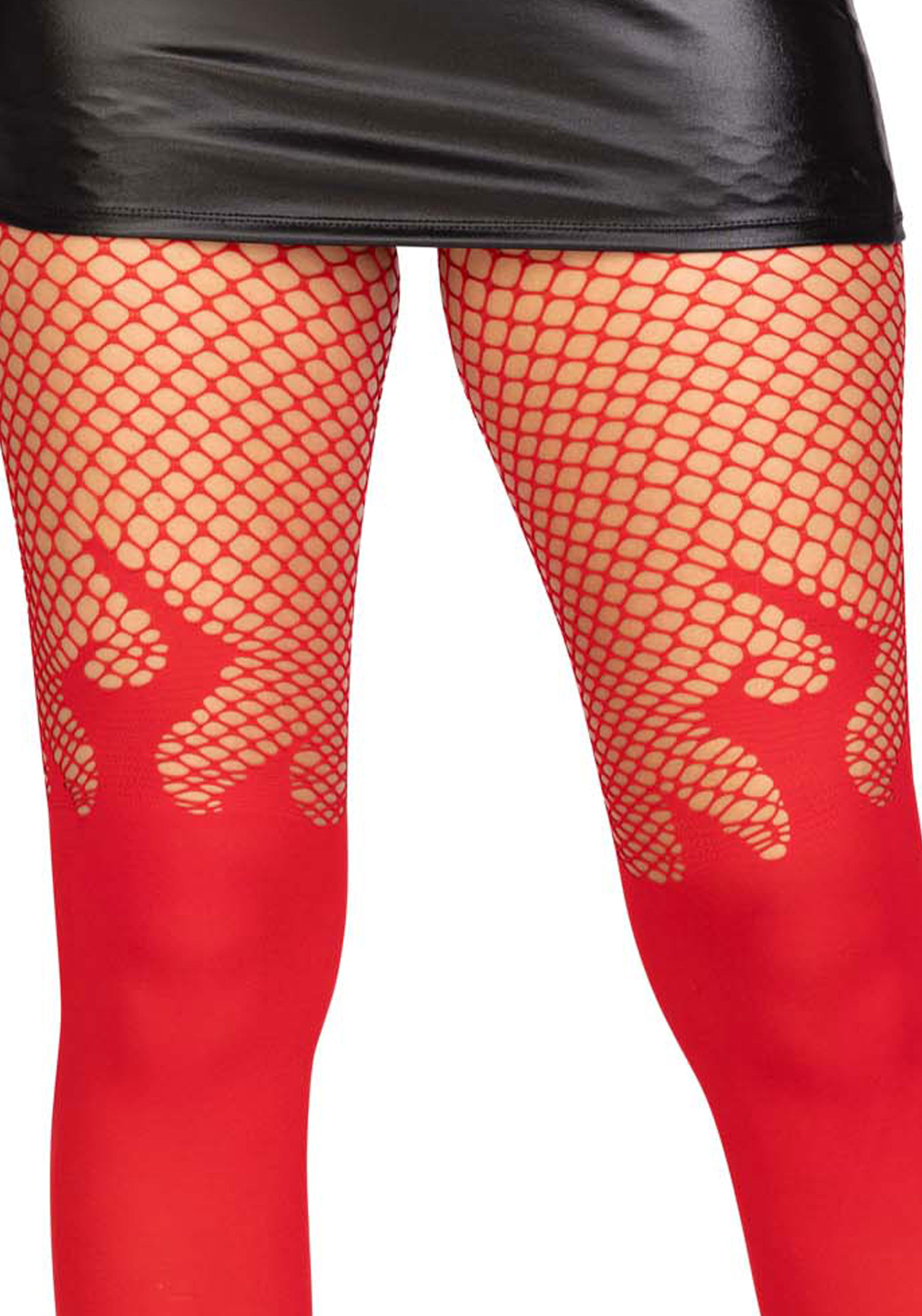 Flame Tights With Fishnet Top