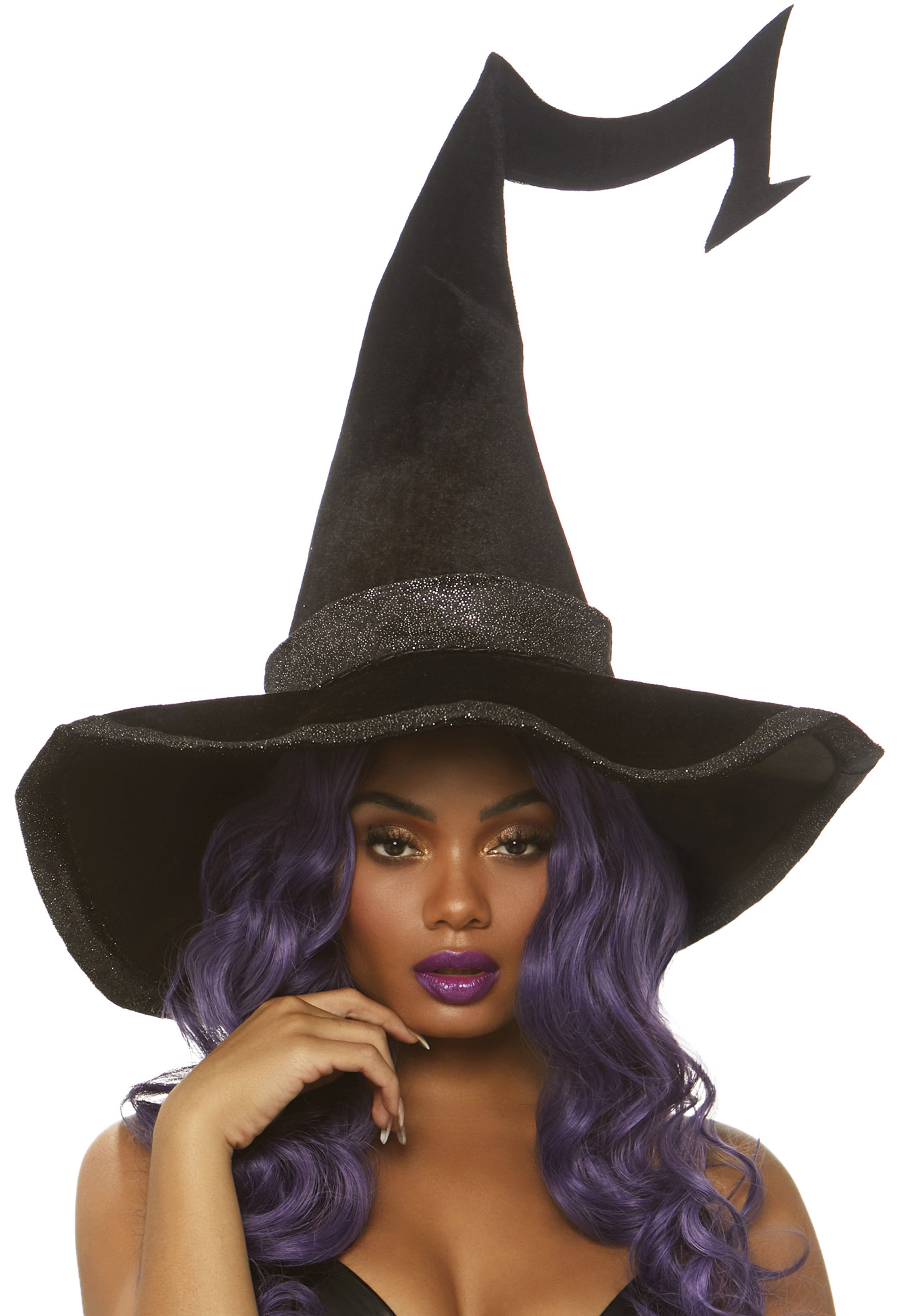 Bewitched Velvet Witch Hat With Sparkling Trim