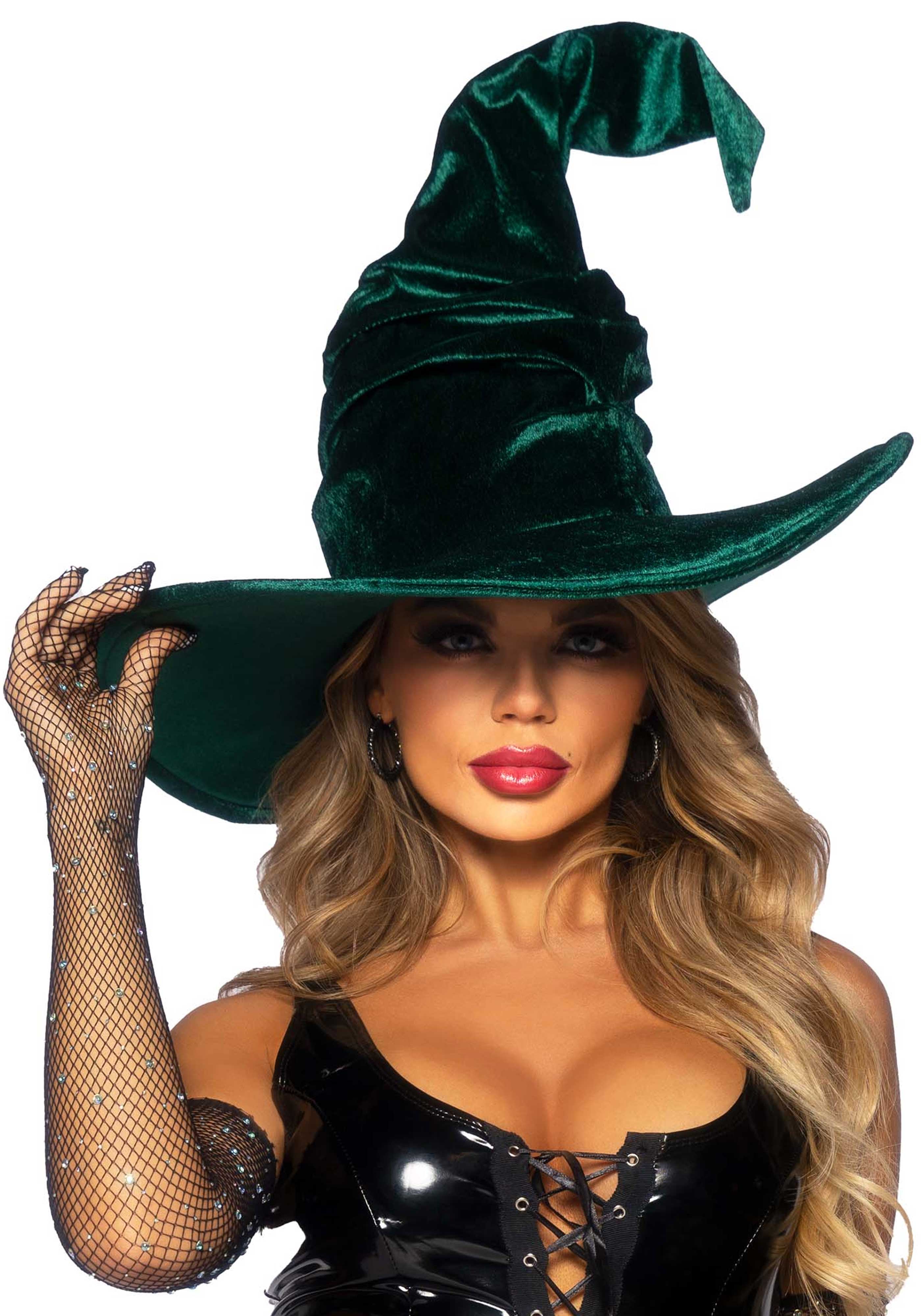 Velvet ruched witch hat