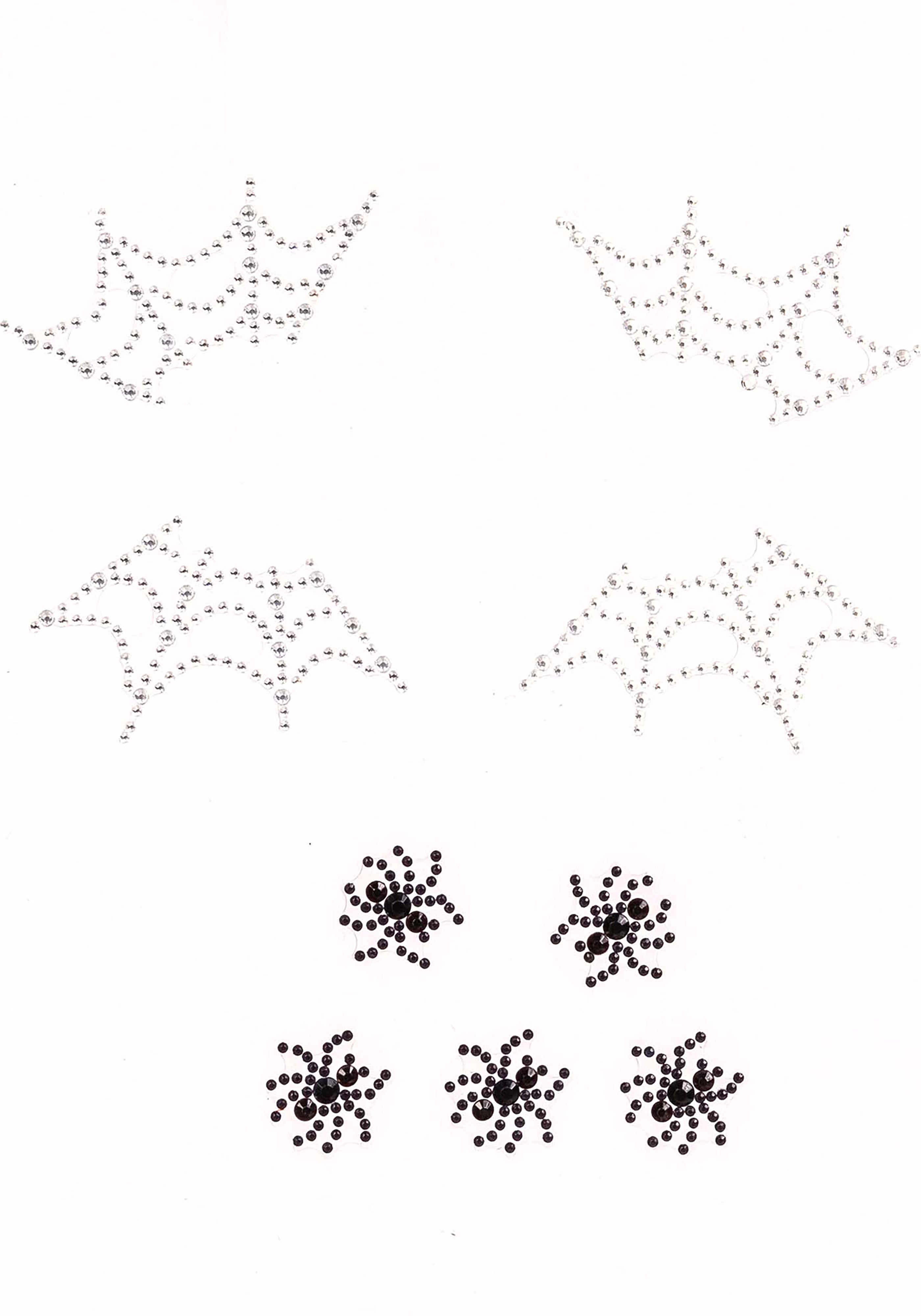 Spider web face jewels sticker