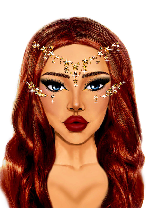 Star Sign Face Jewels Sticker