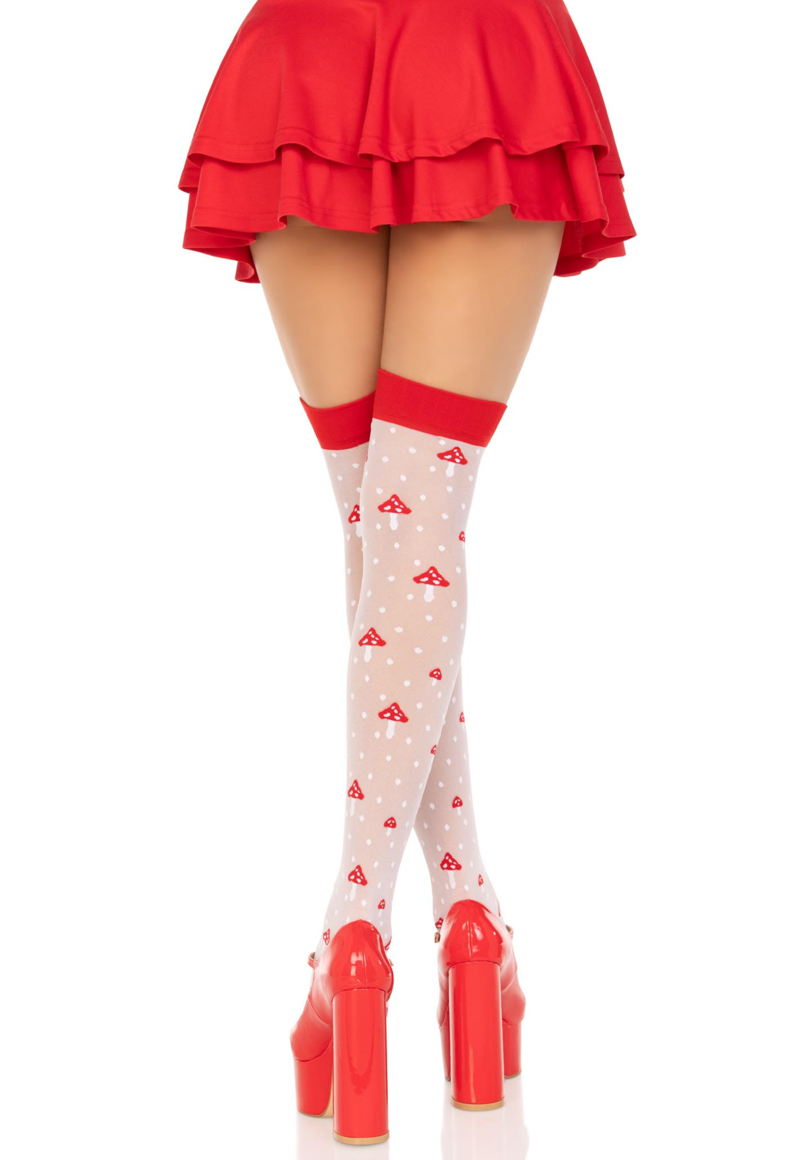 Elastane Mushroom Thigh Highs