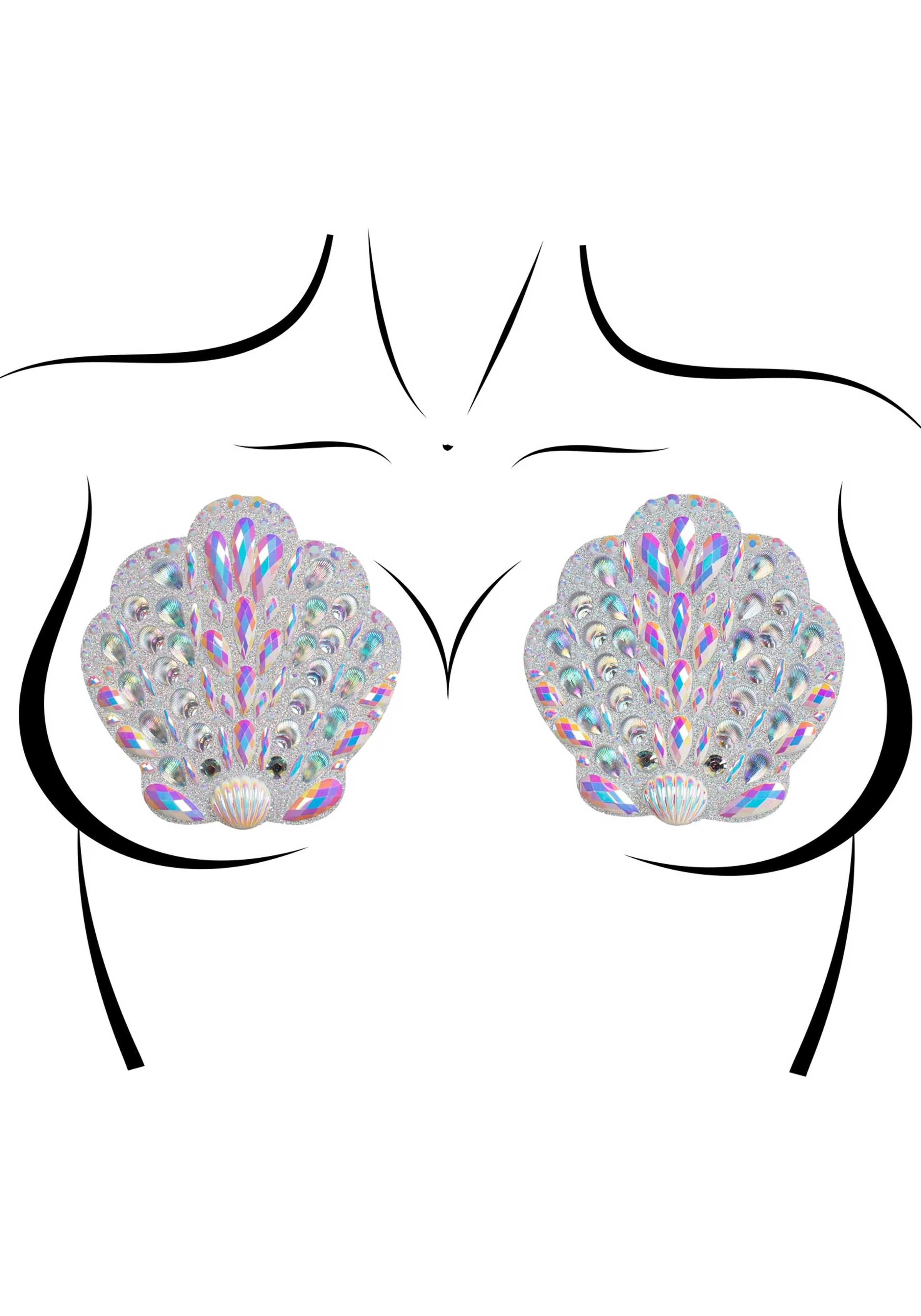 Shell Adhesive Jewel Nipple Stickers