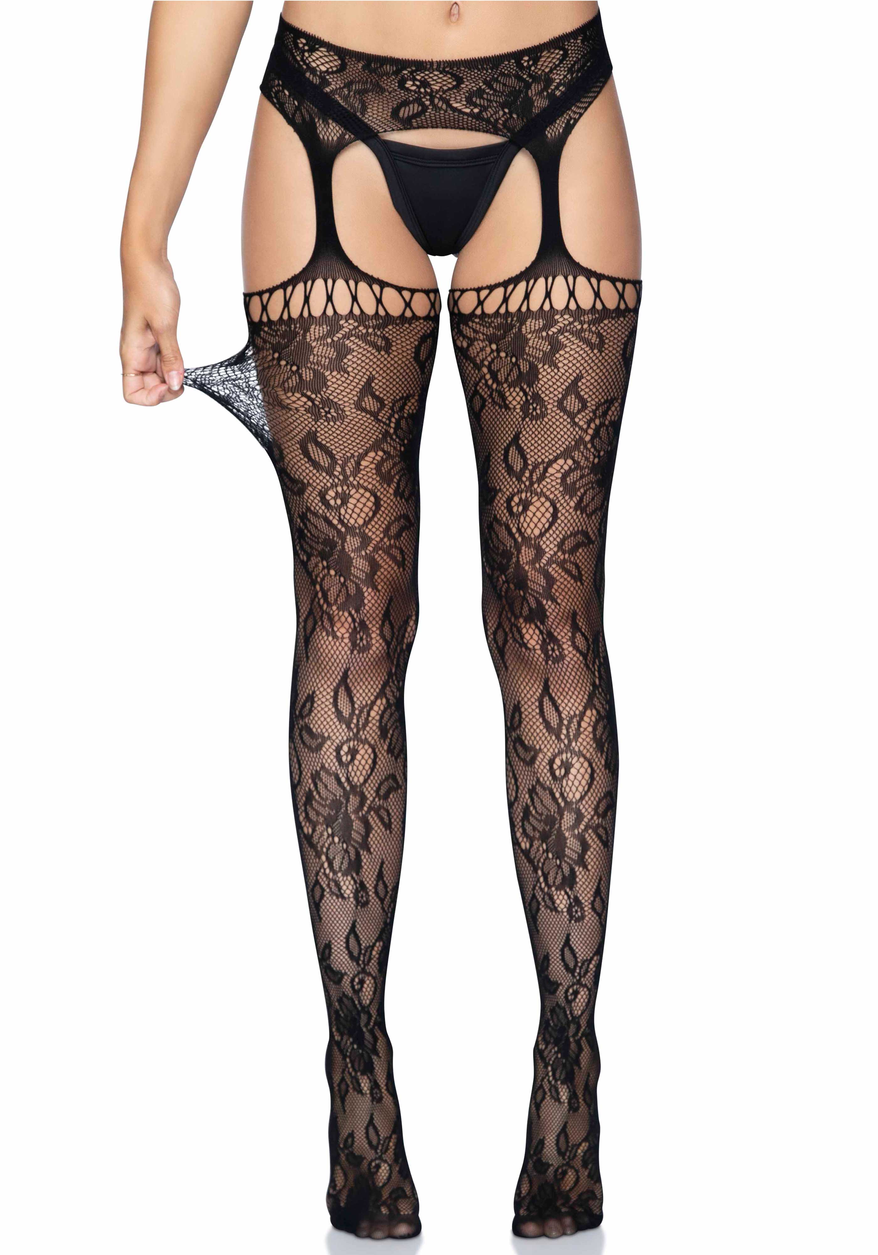 Leg Avenue 1952 Lace garter belt stockings