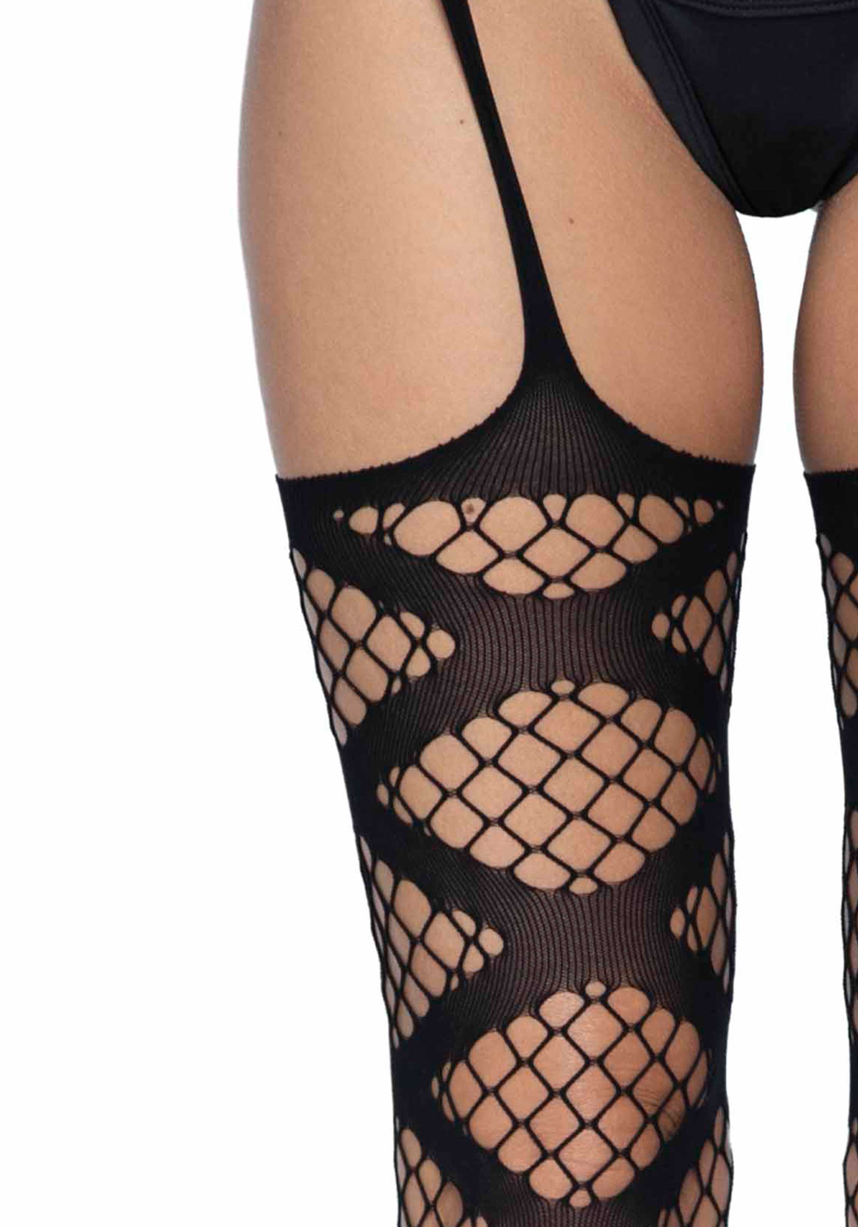 Leg Avenue 1954 Net garter belt stockings