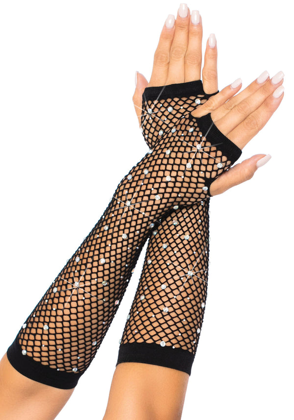 Leg Avenue 2037 Rhinestone net arm warmers