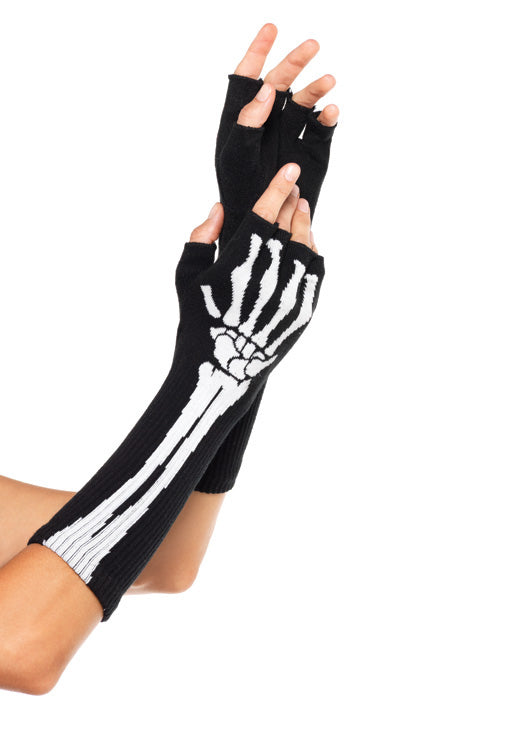 Leg Avenue 2144 Skeleton Fingerless Gloves