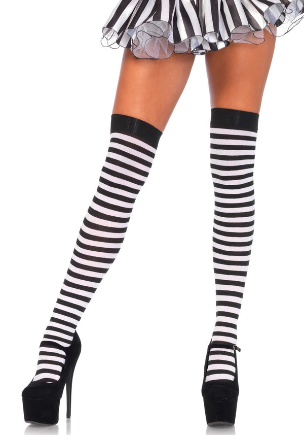 Leg Avenue 6005 Striped nylon thigh highs