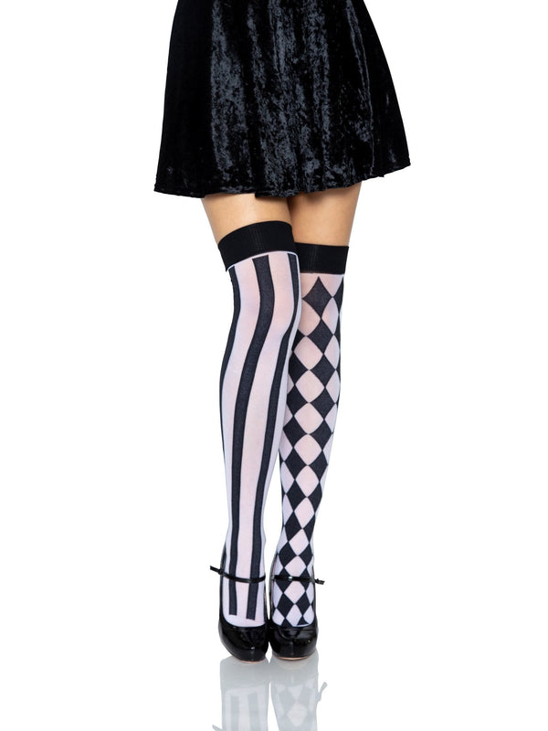 Jude Harlequin Thigh High Stockings