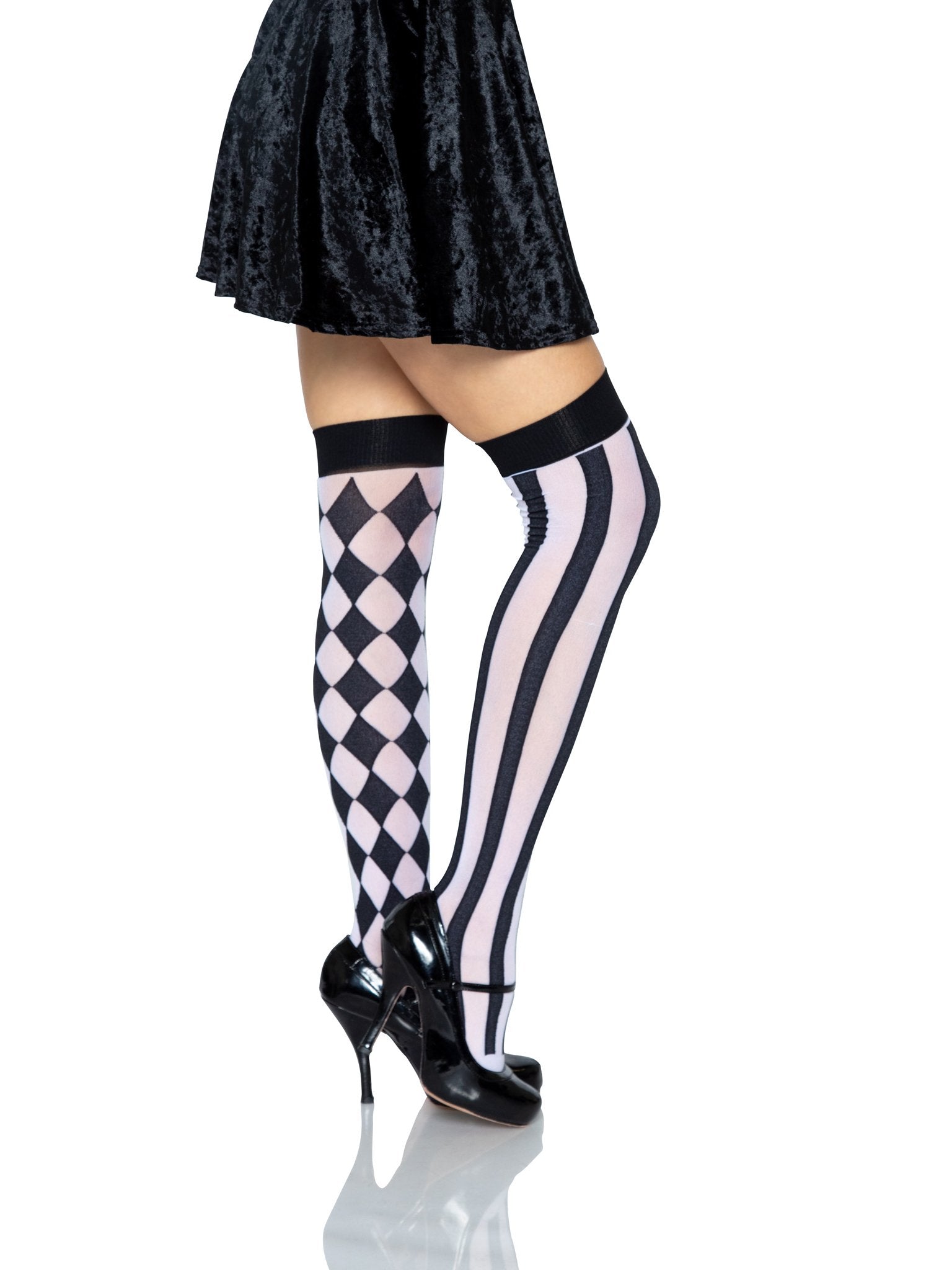 Jude Harlequin Thigh High Stockings