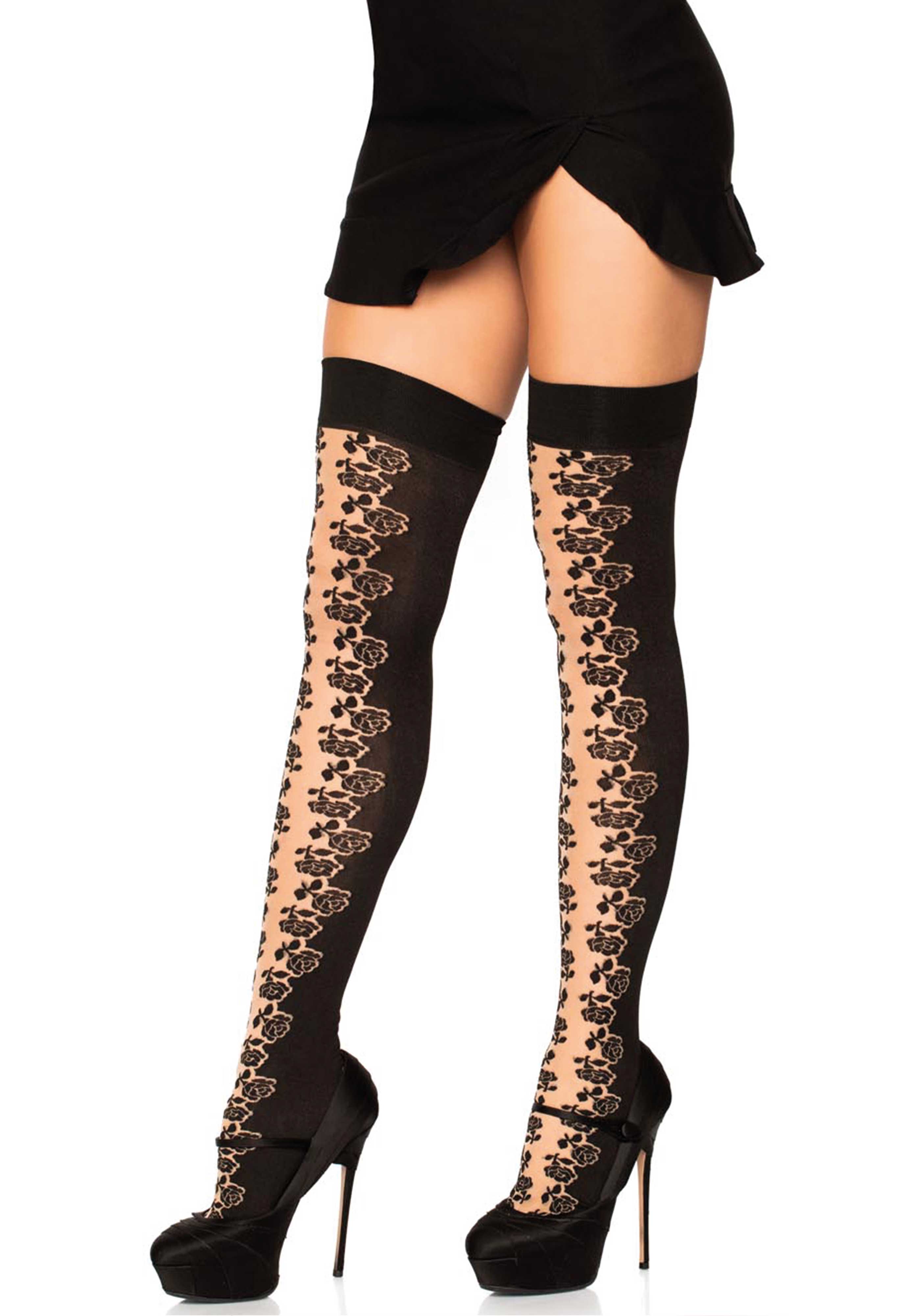 Leg Avenue 6623 Rosette panel thigh highs