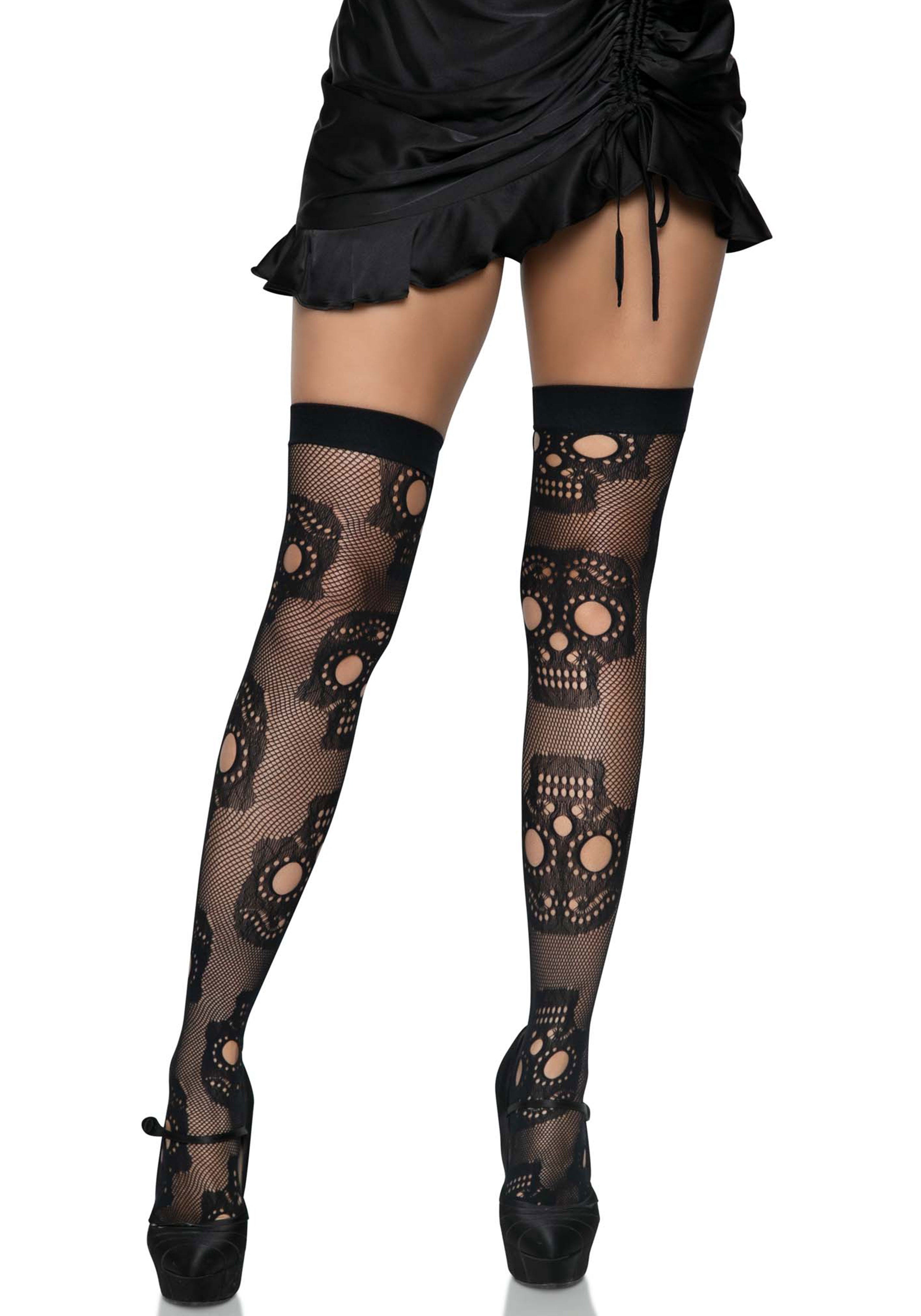 Leg Avenue 6626 Sugar skull net thigh highs