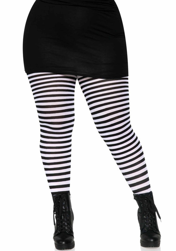 Leg Avenue 7100Q Stripe Tights Plus Size