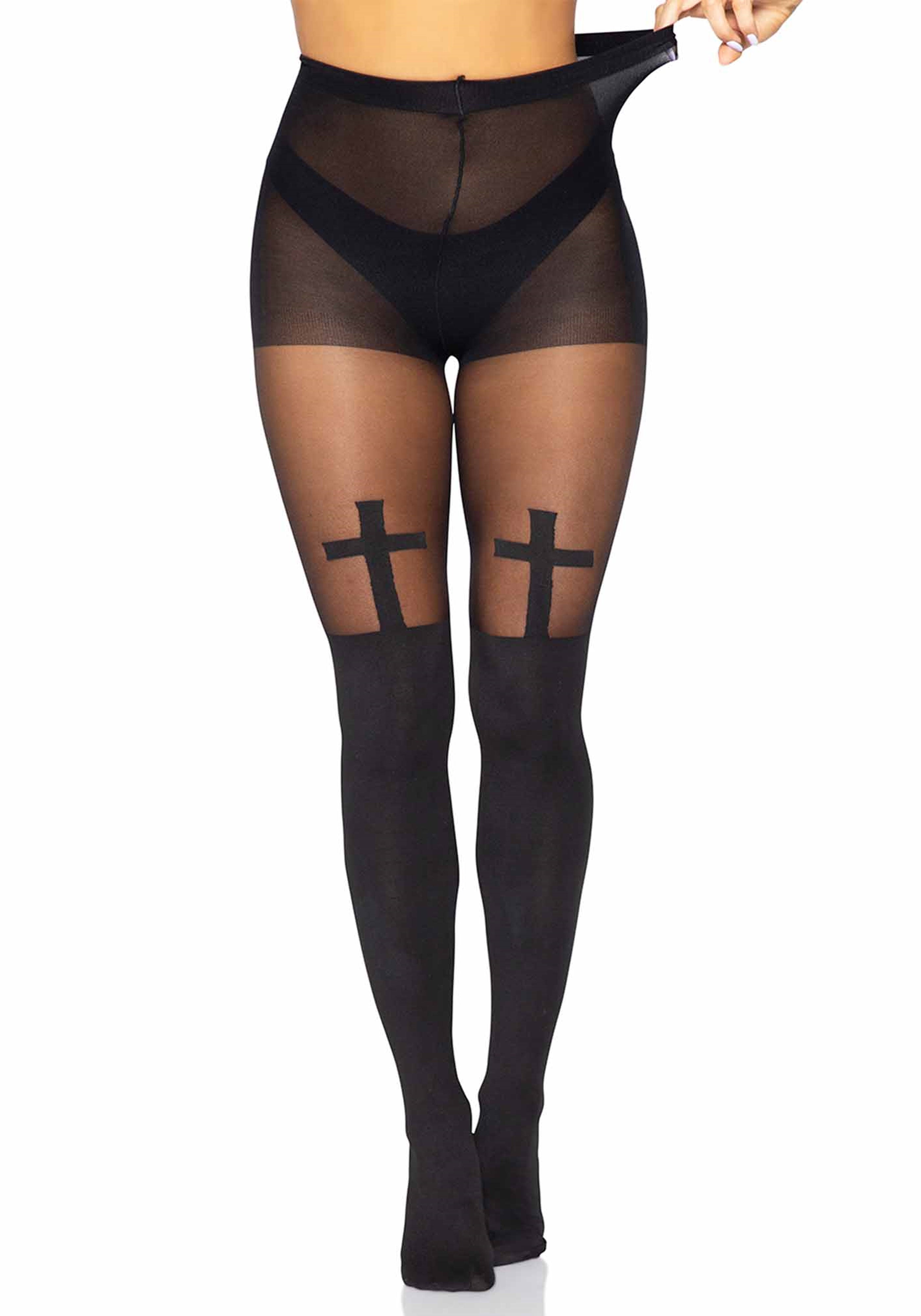 Leg Avenue 7903 Opaque Cross Pantyhose