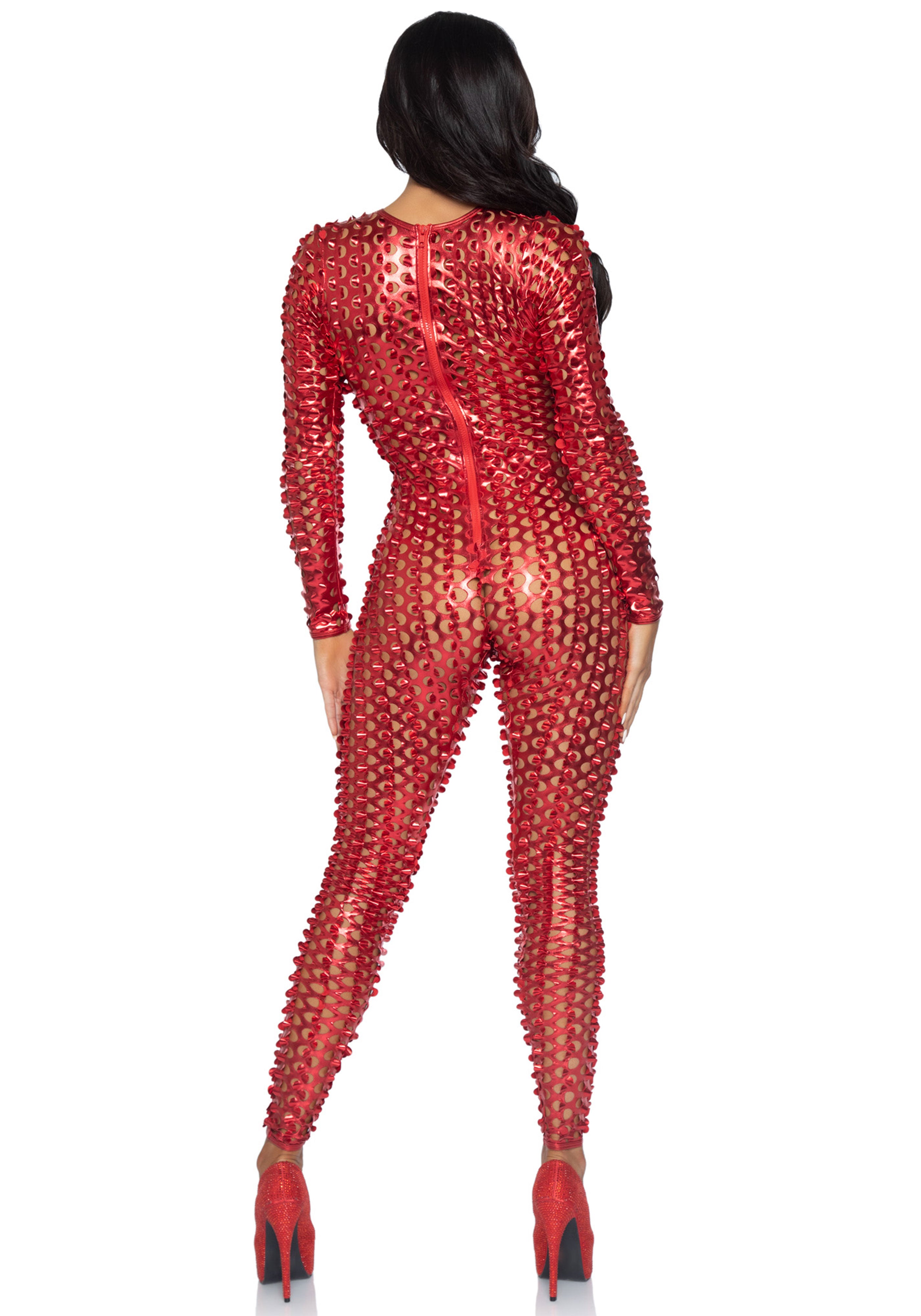 Leg Avenue 86892 Laser cut metallic catsuit