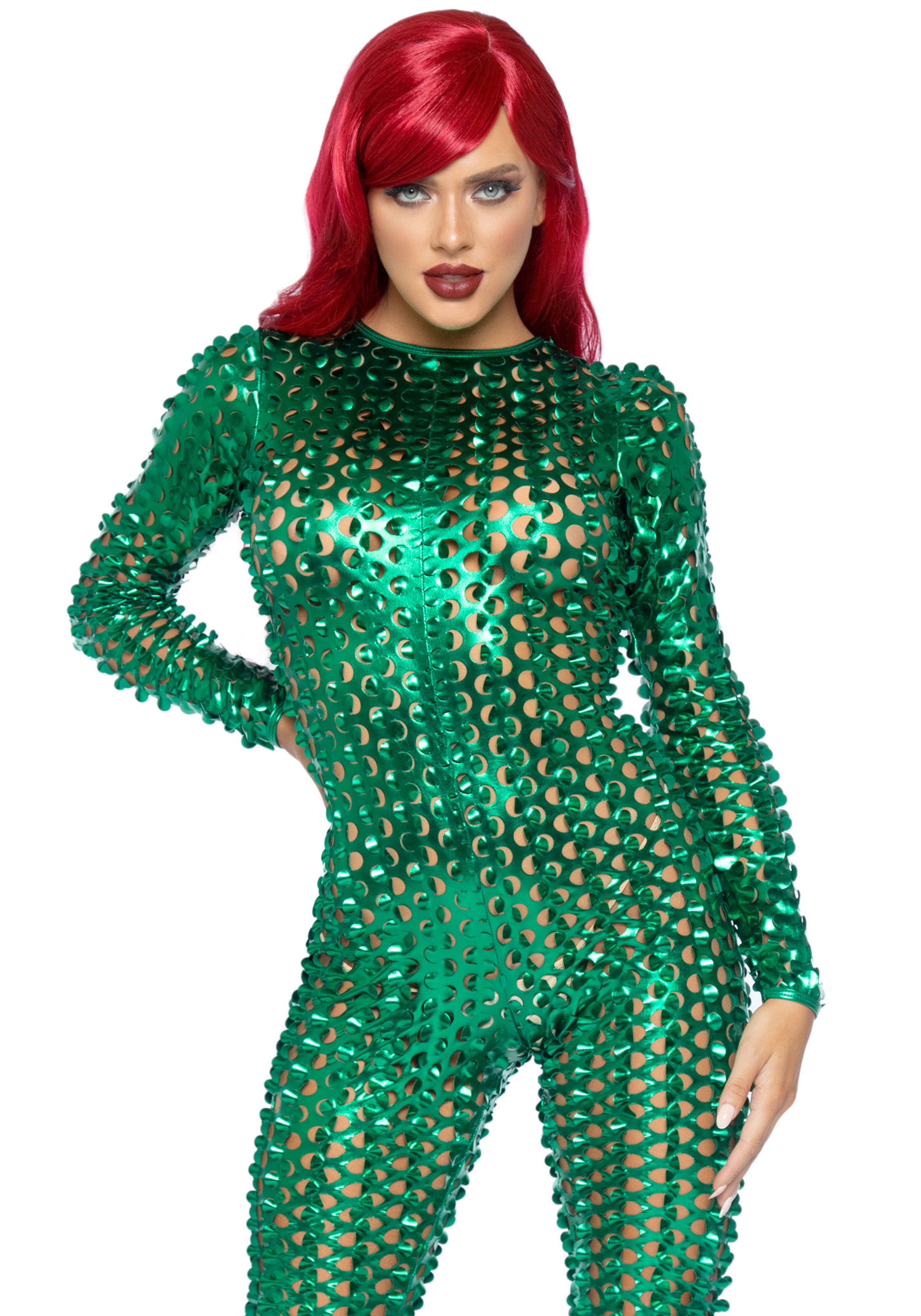 Leg Avenue 86892 Laser cut metallic catsuit