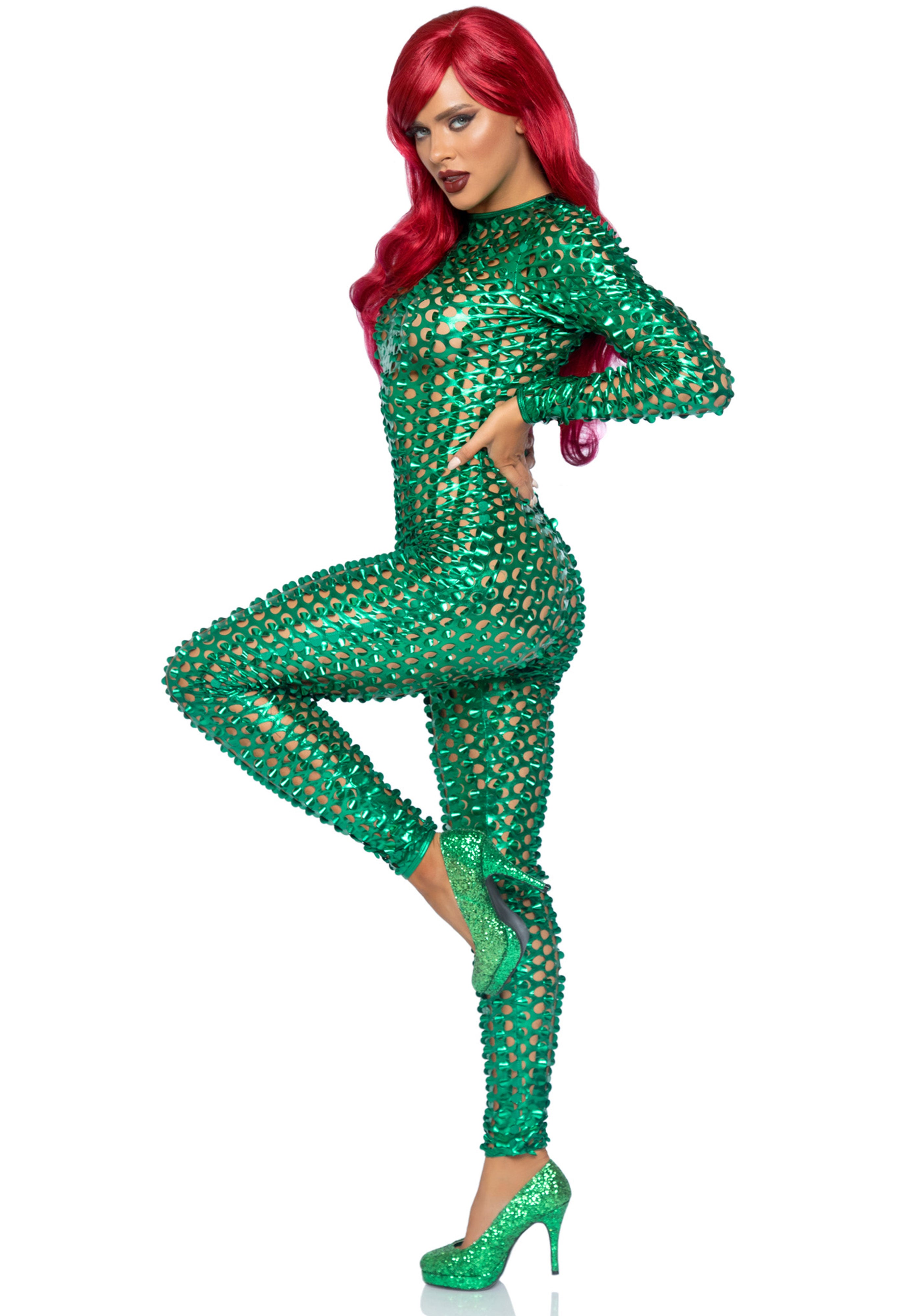 Leg Avenue 86892 Laser cut metallic catsuit