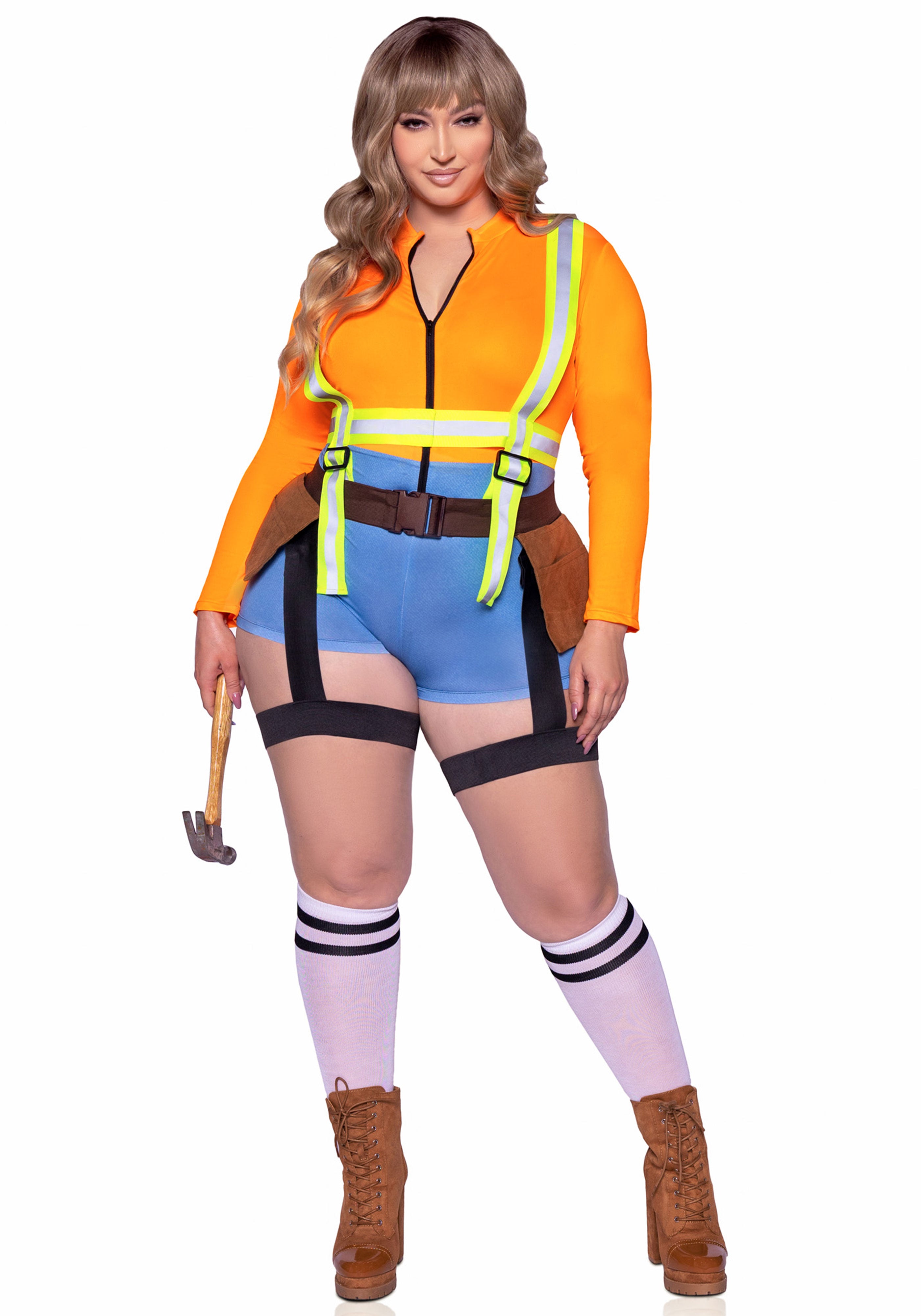 Leg Avenue 87108X Construction Worker Romper Plus Size