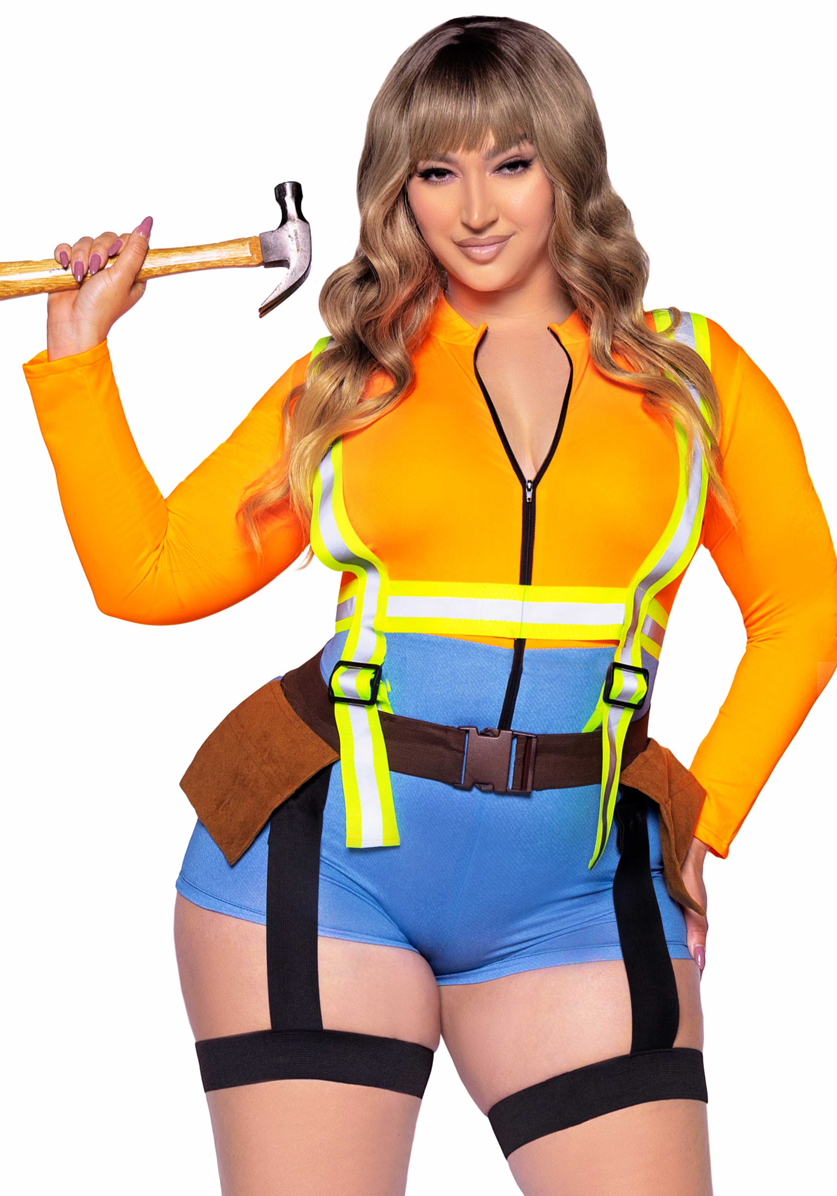 Leg Avenue 87108X Construction Worker Romper Plus Size