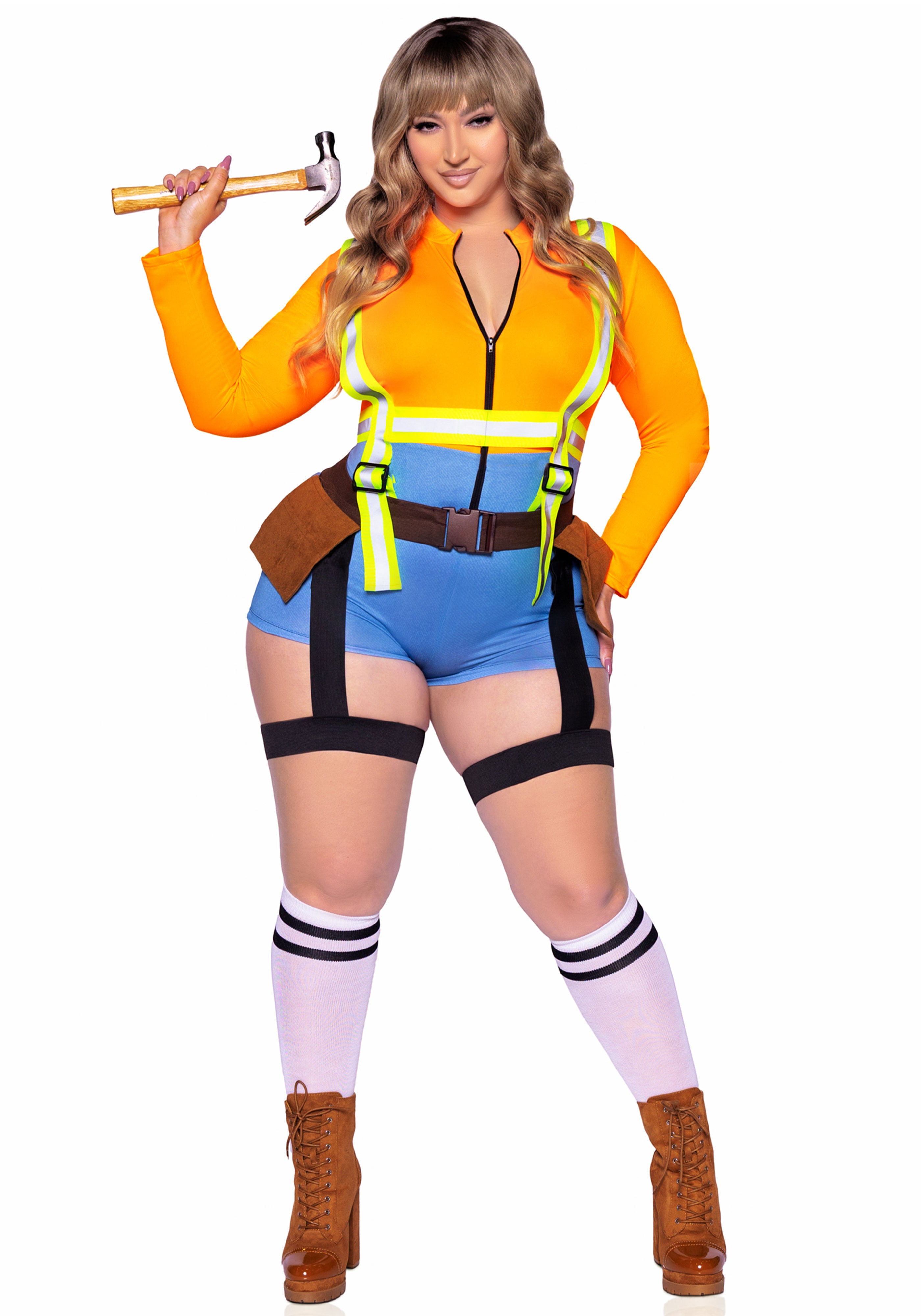 Leg Avenue 87108X Construction Worker Romper Plus Size