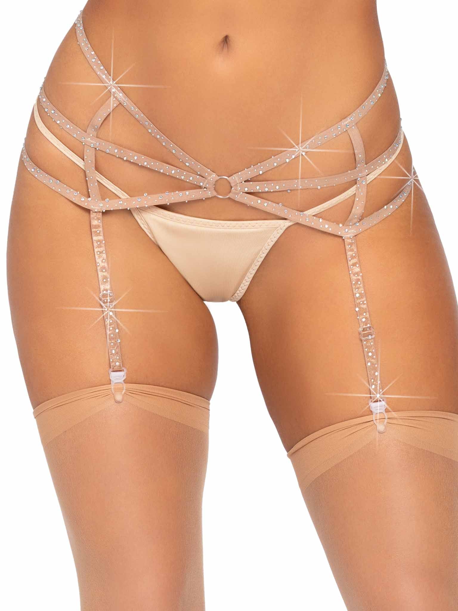 Estée Rhinestone Garter Belt