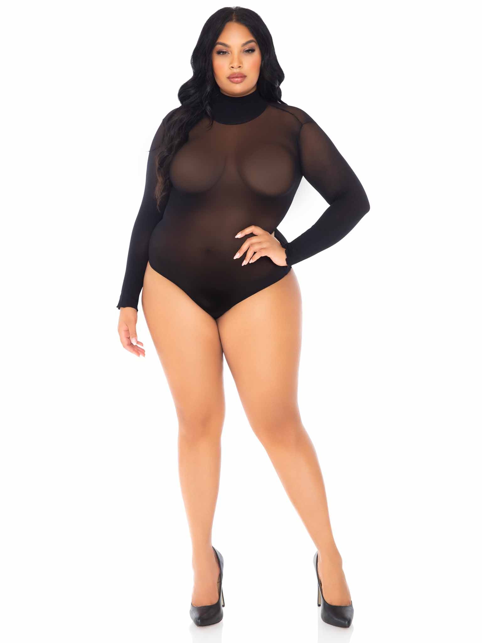 Plus Long Sleeved Snap Crotch Bodysuit