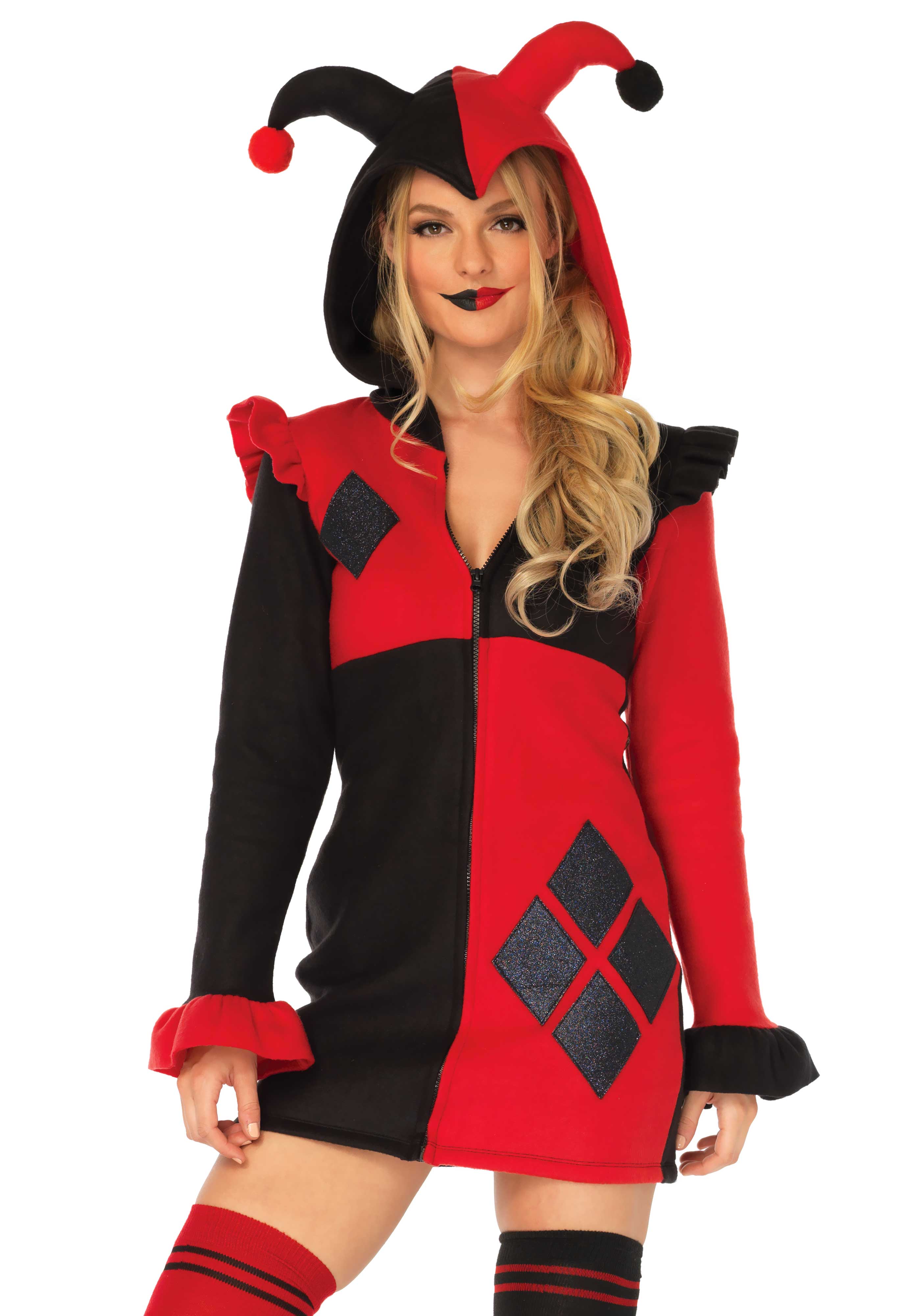 Harlequin Cozy Hooded Dress legavenue.eu