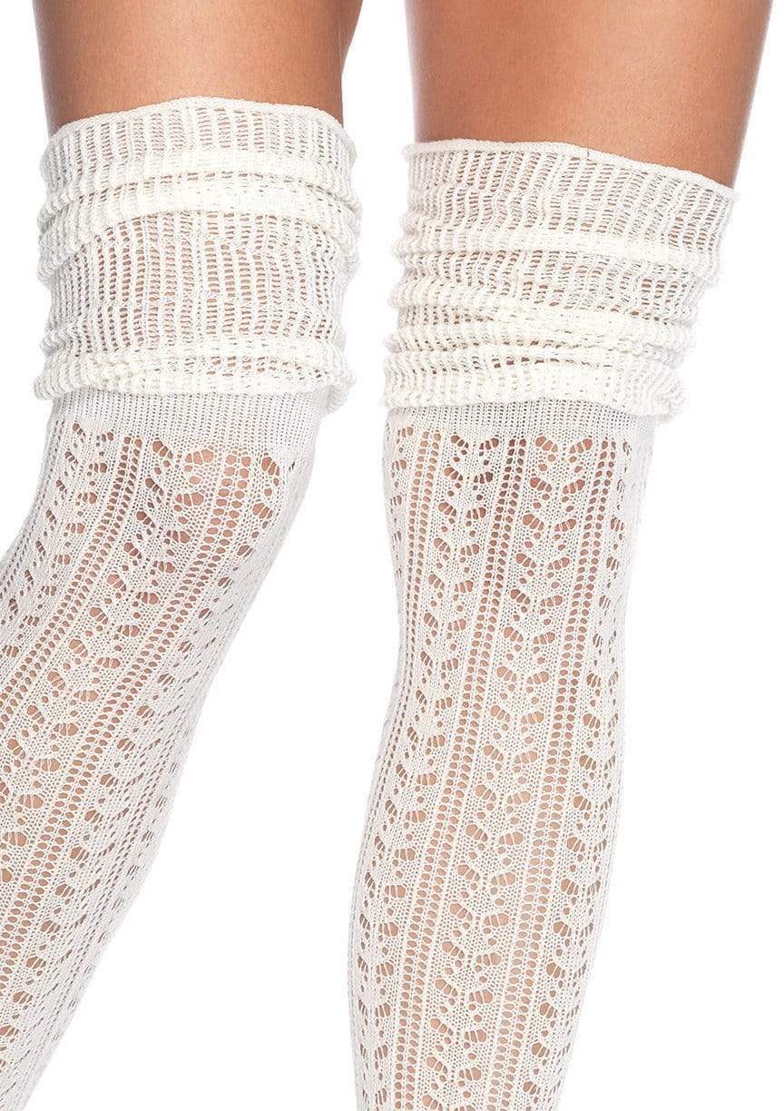 Serena Pointelle Knee Scrunch Socks