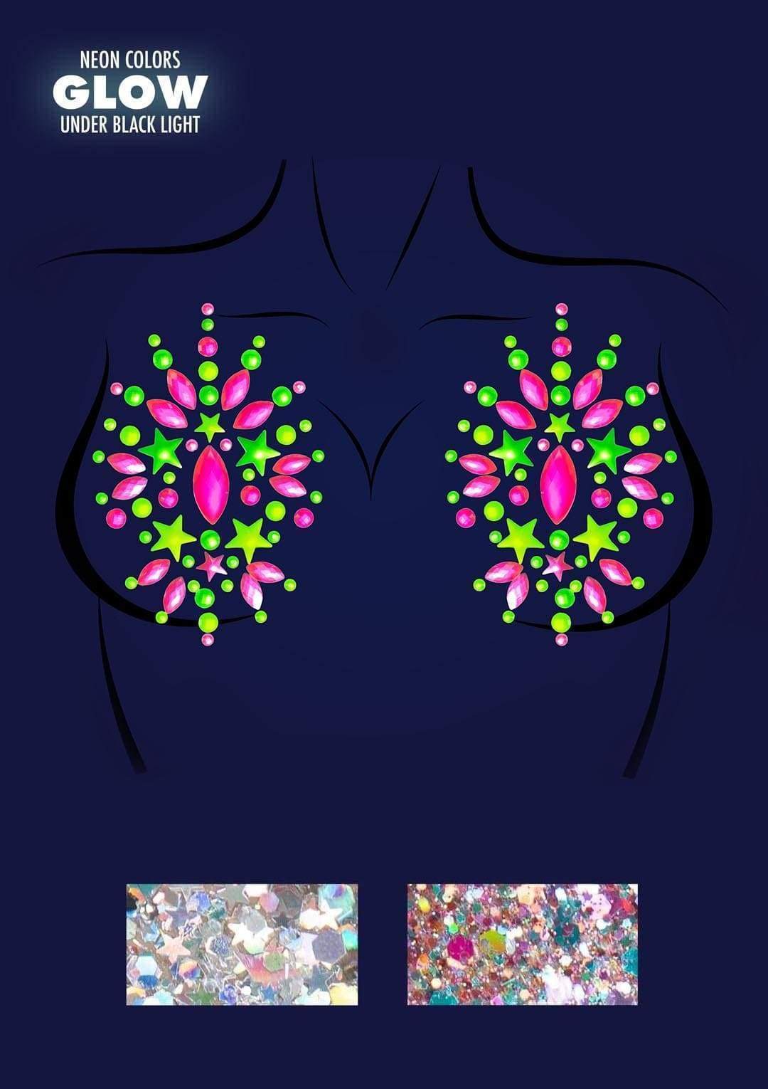 Riot Jewels Aufkleber Nippel Pasties & Body Glitter